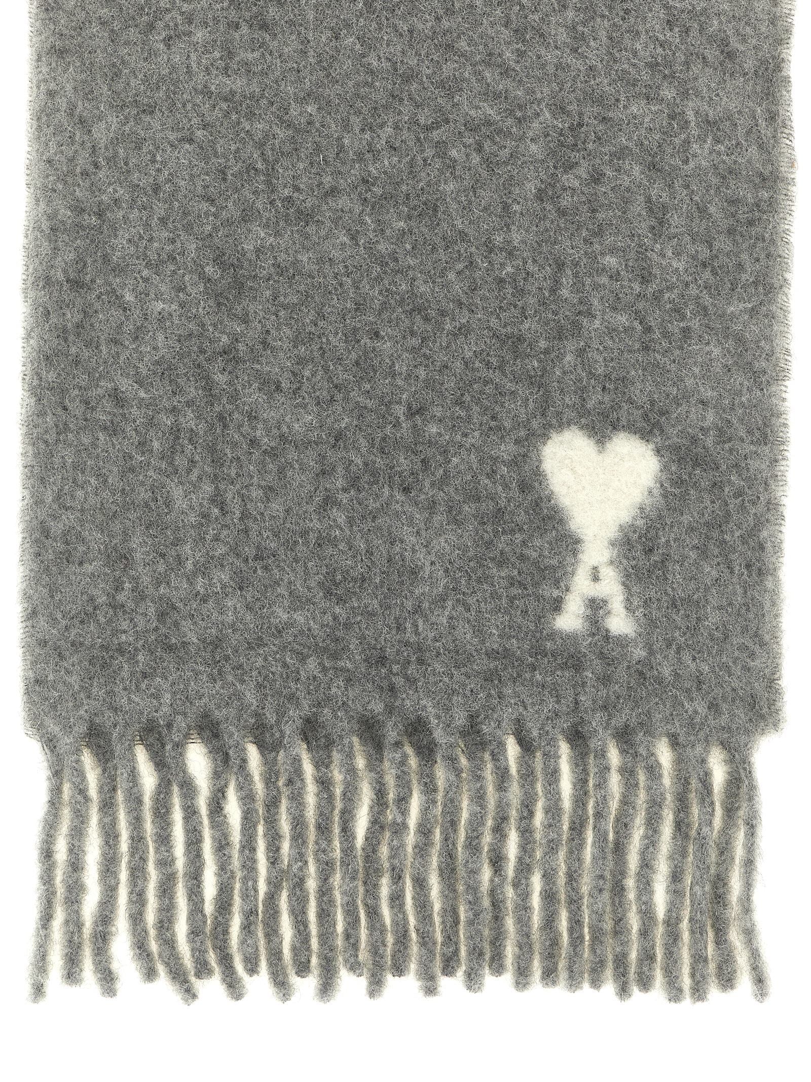 Ami Paris Adc Logo Scarf And Fringes – 72% wp, 18% pa, 10% wo - view 2