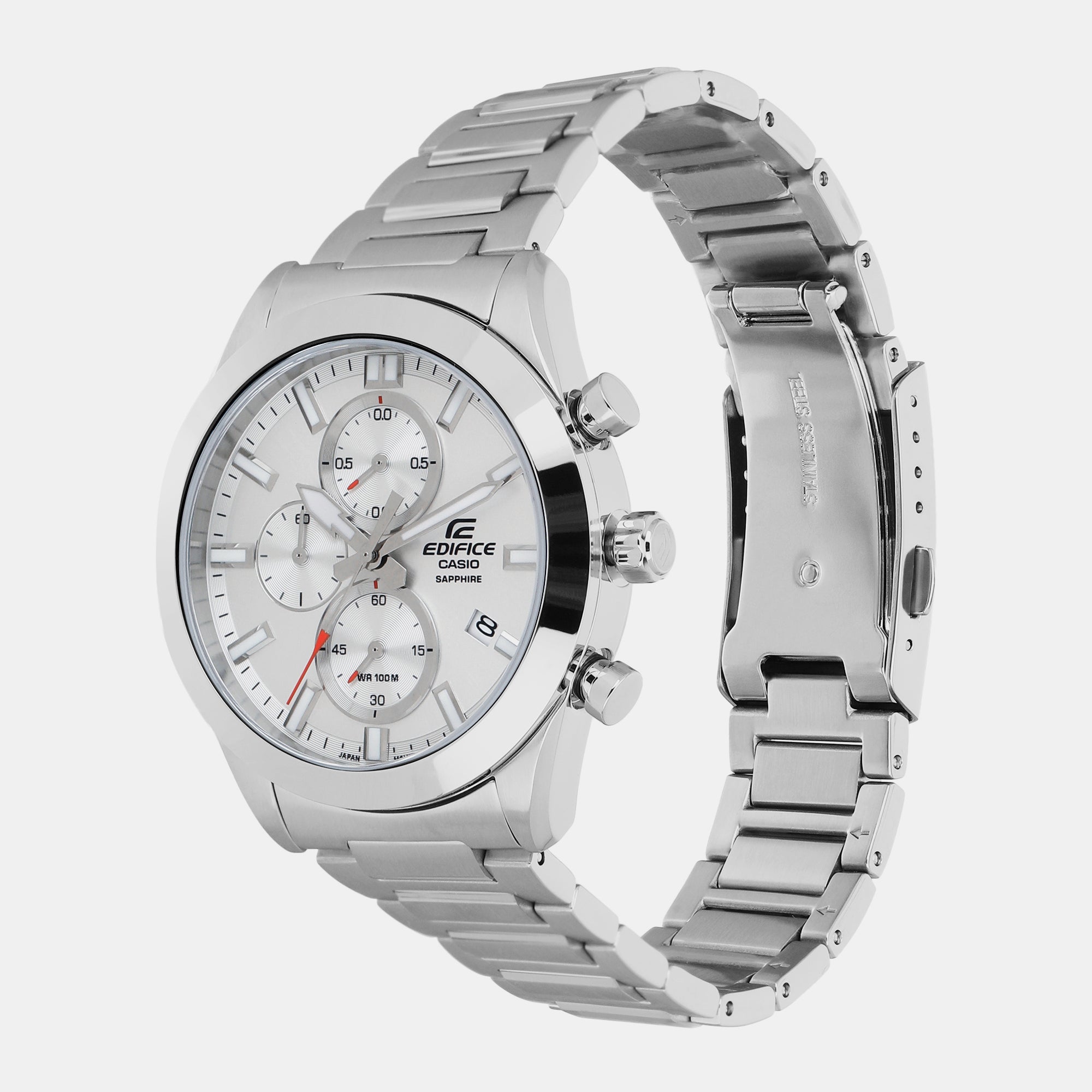 Casio Edifice Men Quartz Silver Dial Chronograph Stainless Steel Watch ED582 - view 2