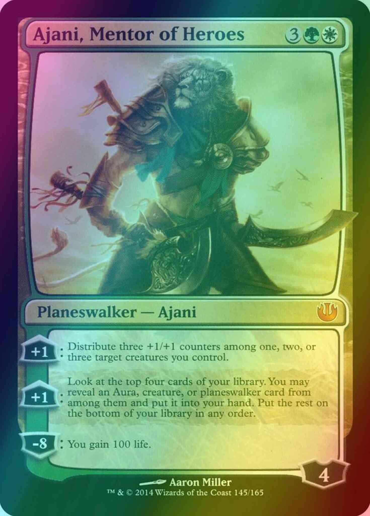 Magic Ajani, Mentor of Heroes [145] [Journey into Nyx] [Foil]