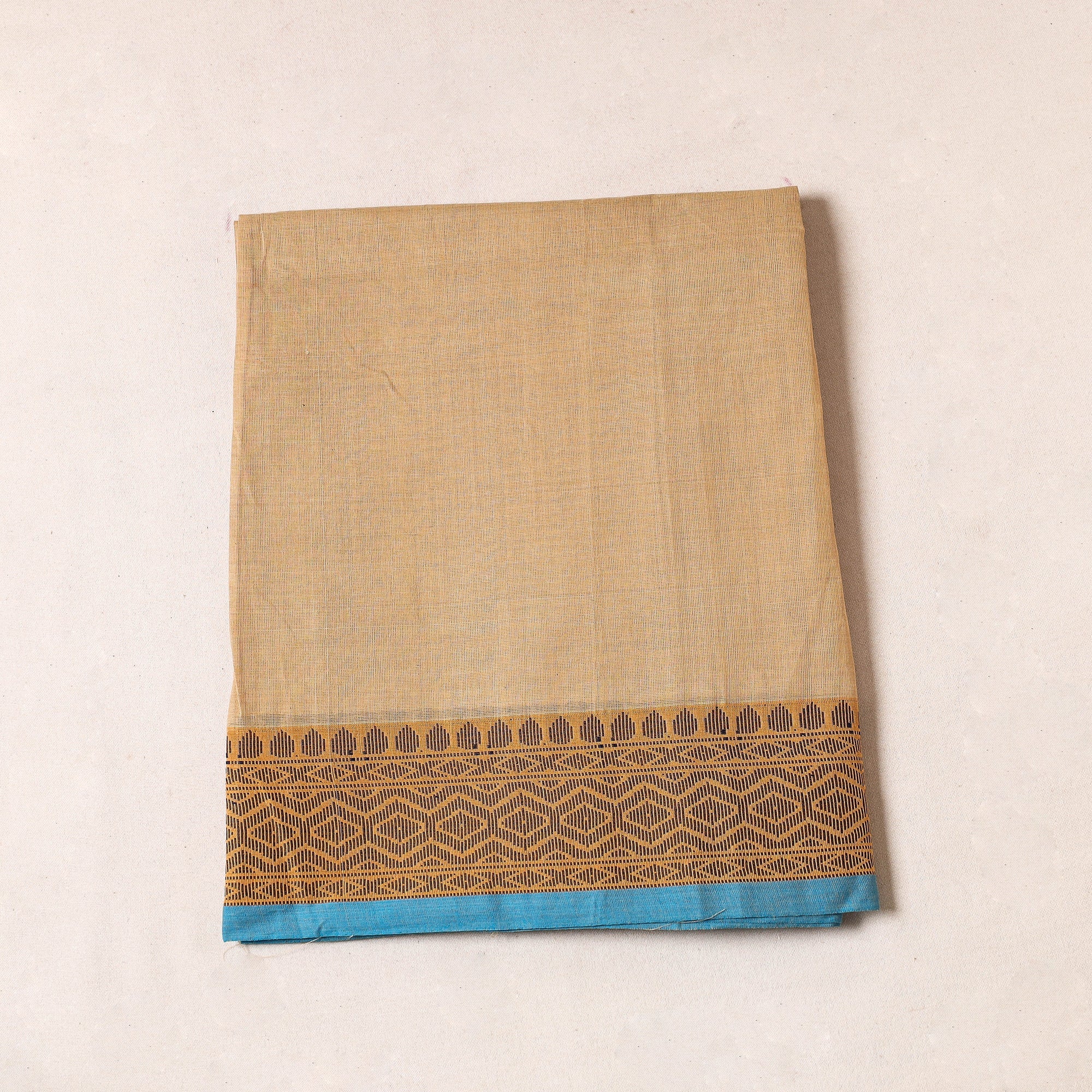 SOUTH KARGHA Beige - Kanchipuram Cotton Precut Fabric (1.5 Meter)