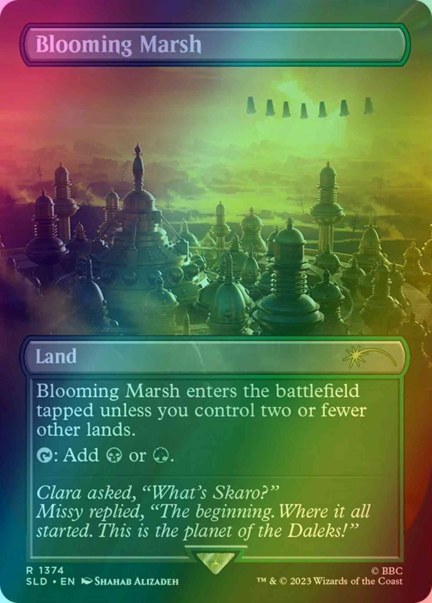 Blooming marsh 1374 – Magic Blooming Marsh [1374] [Borderless] [Doctor Who: Dalek Lands] [Secret Lair Drop] [Foil]