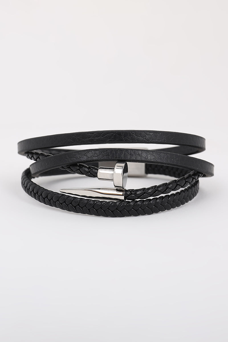 SNITCH Nob Nail Edge Braided Bracelet – Black