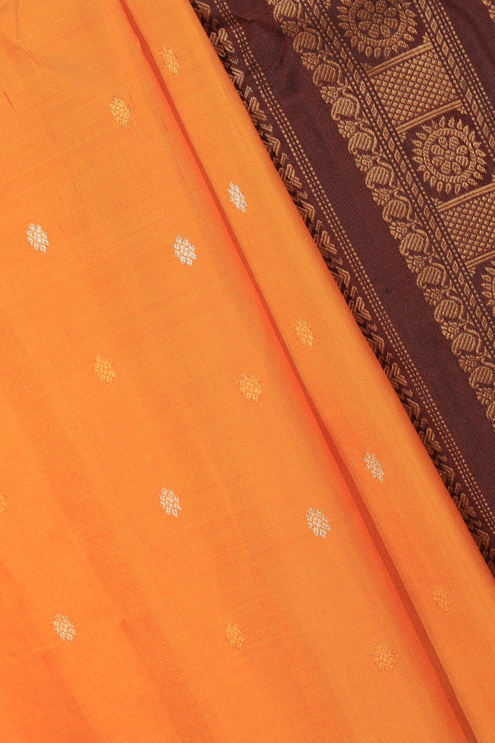 Kalanjali Gadwal Silk Orange Saree – Women's - view 2