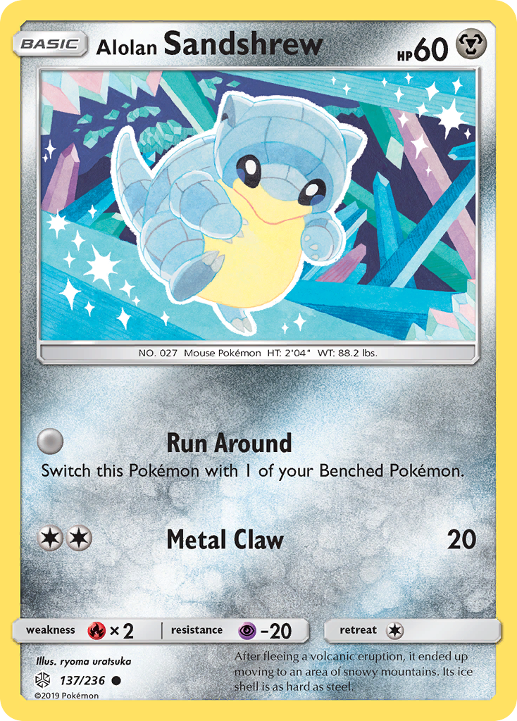 Common sm12-137 reverse – Pokémon Alolan Sandshrew - 137/236 - Common [sm12-137] [Reverse Holo] - Alolan Sandshrew - 137/236 - Common