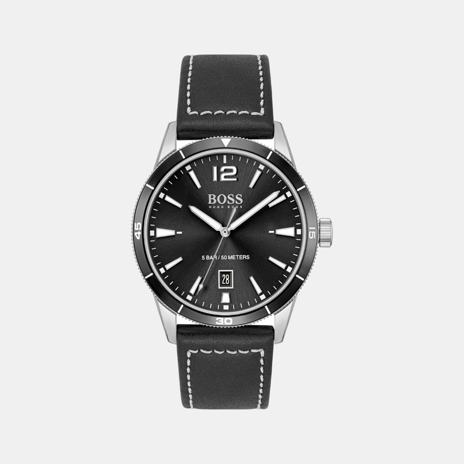 Boss Drifter Men Quartz Black Dial Analog Leather Watch 1513898