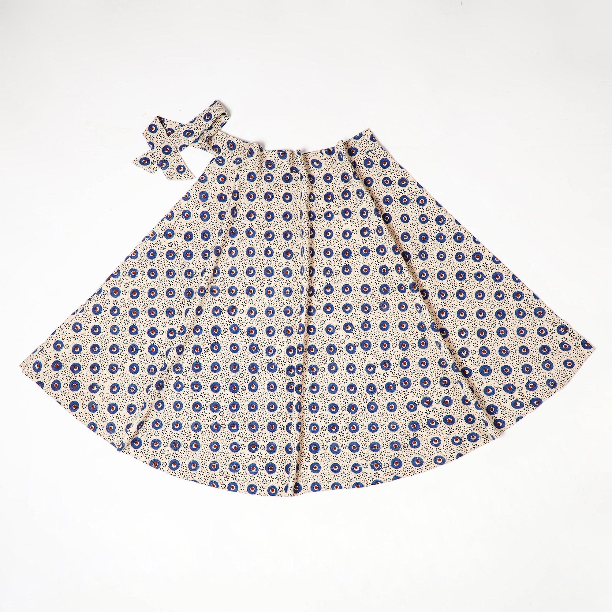 NOORI BAZAR Beige - Block Print Cotton Wrap Around Ajrakh Skirt - view 2