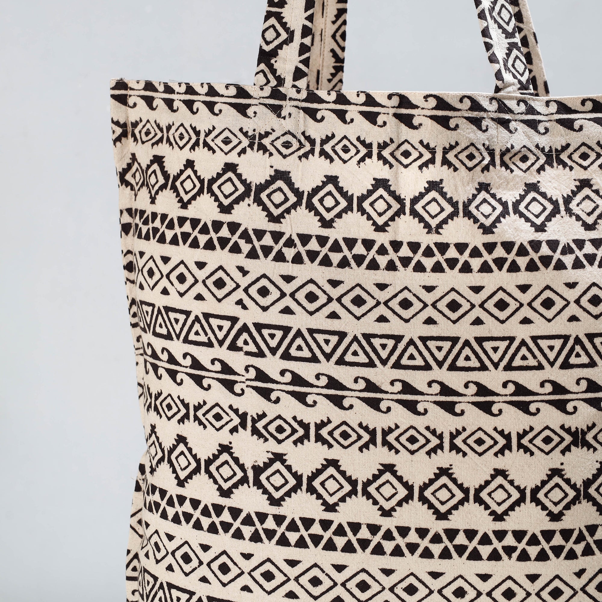 PITCHUKA SRINIVAS KALAMKARI PEDANA Beige - Pedana Kalamkari Block Printed Cotton Shopping Bag - view 2