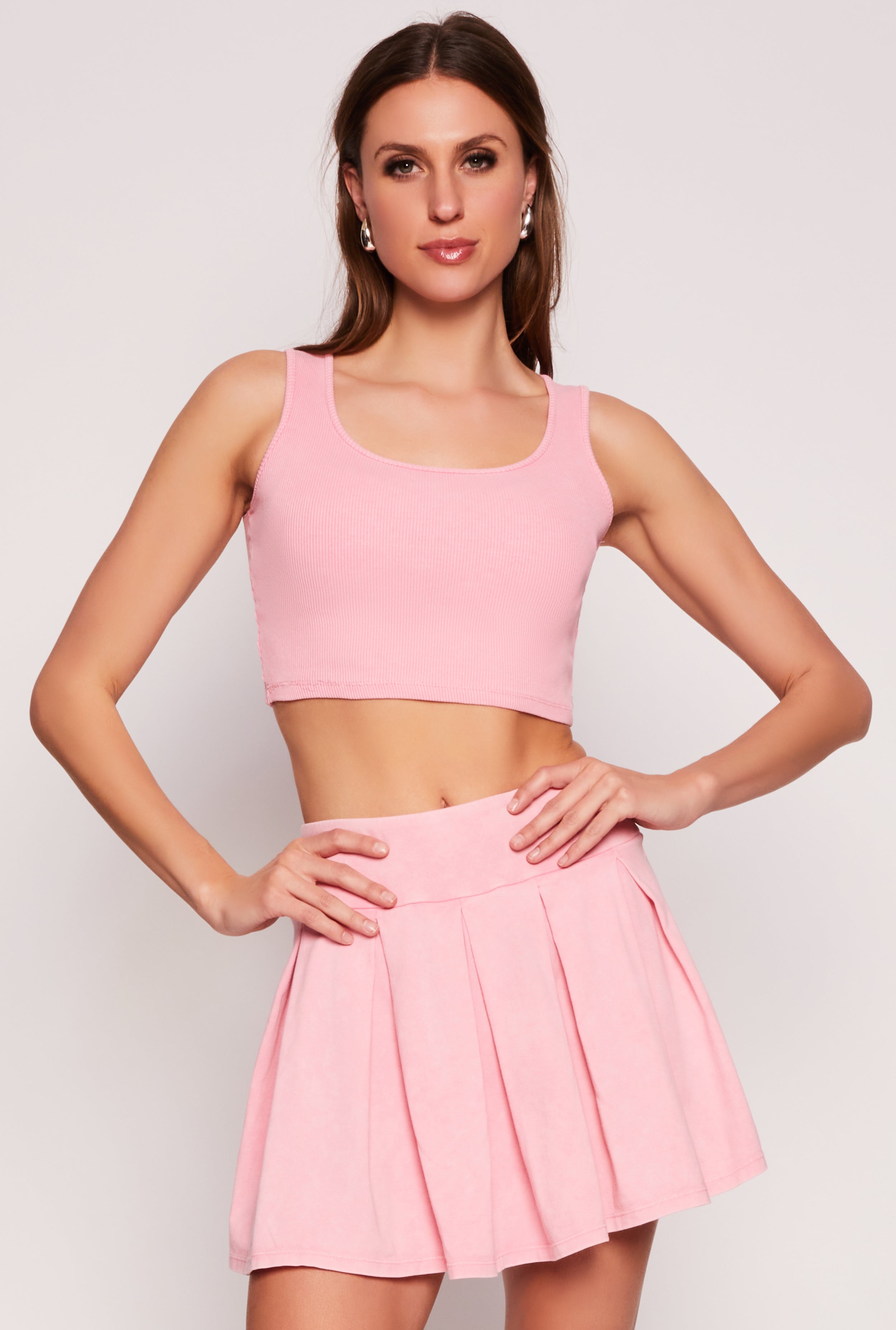 Rainbow Shops Ribbed Knit Cropped Tank Top – Women's