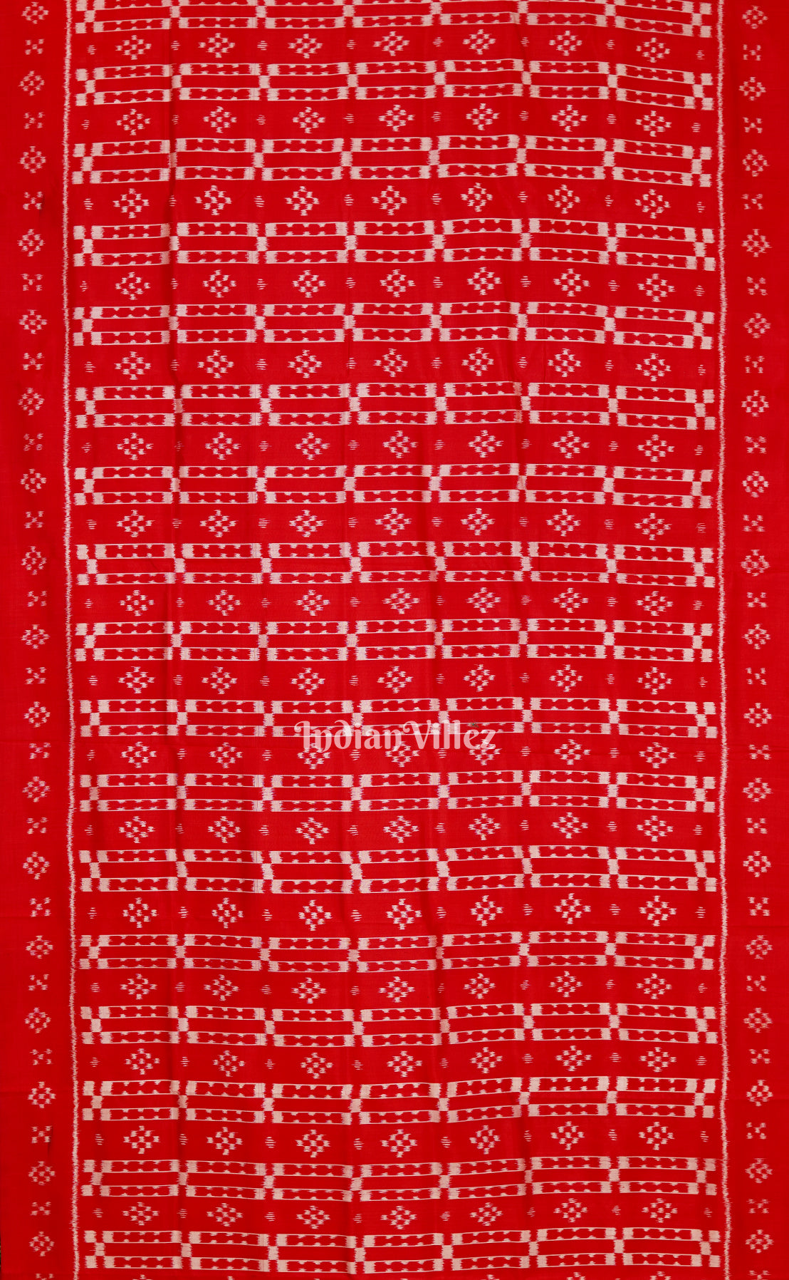 IndianVillèz Reddish Orange Odisha Ikat Designer Contemporary Silk Saree - view 3