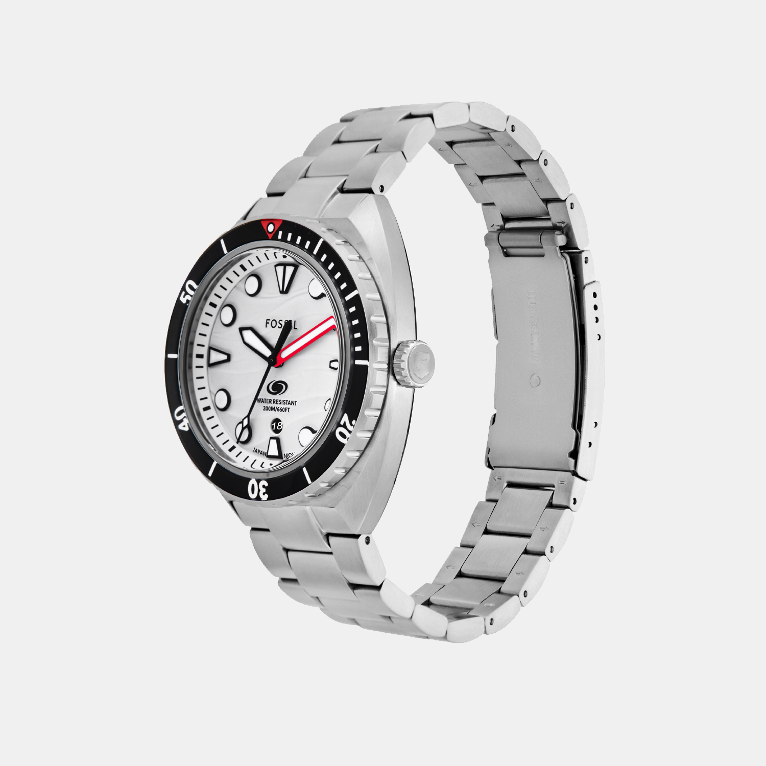 Fossil Breaker Men Quartz White Dial Analog Stainless Steel Watch FS6063 - view 2