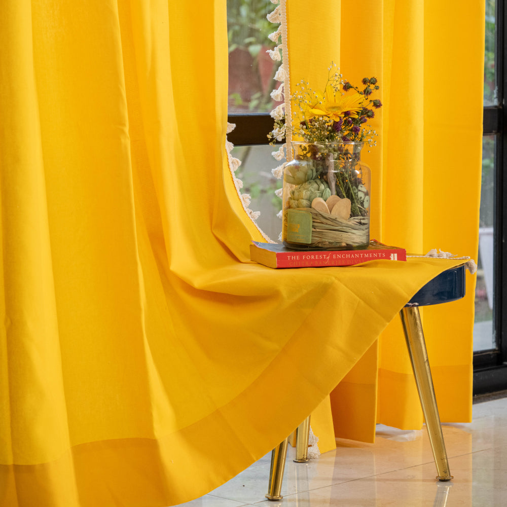 Urban Space -Home Furnishing Store Premium 100% Cotton Curtain for Window & Curtains for Door - Pack of 1 Curtain, Aura Yellow - view 5