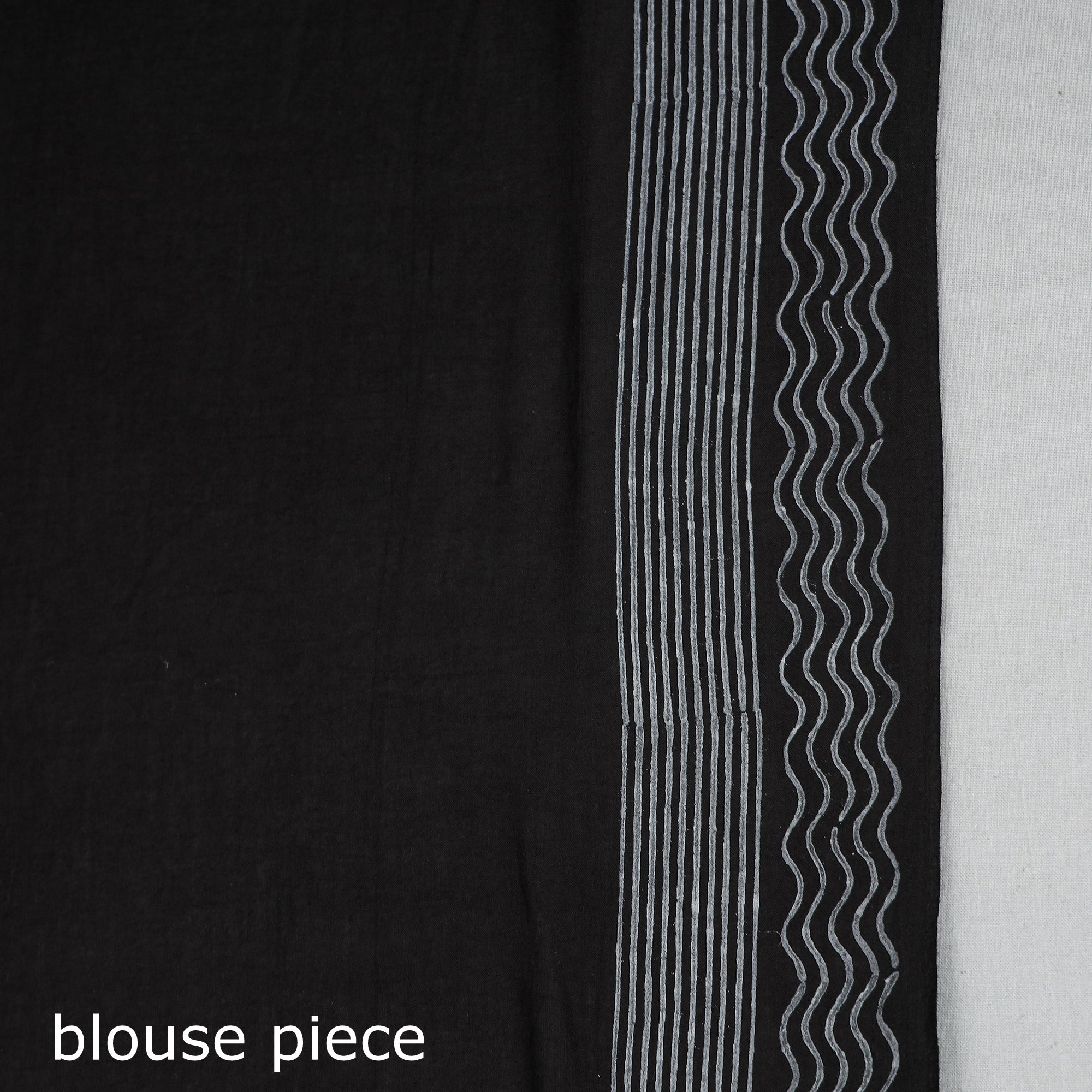 SANTOSH KUMAR DHANOPIA Black - Block Printed Mul Cotton Sanganeri Saree - view 8