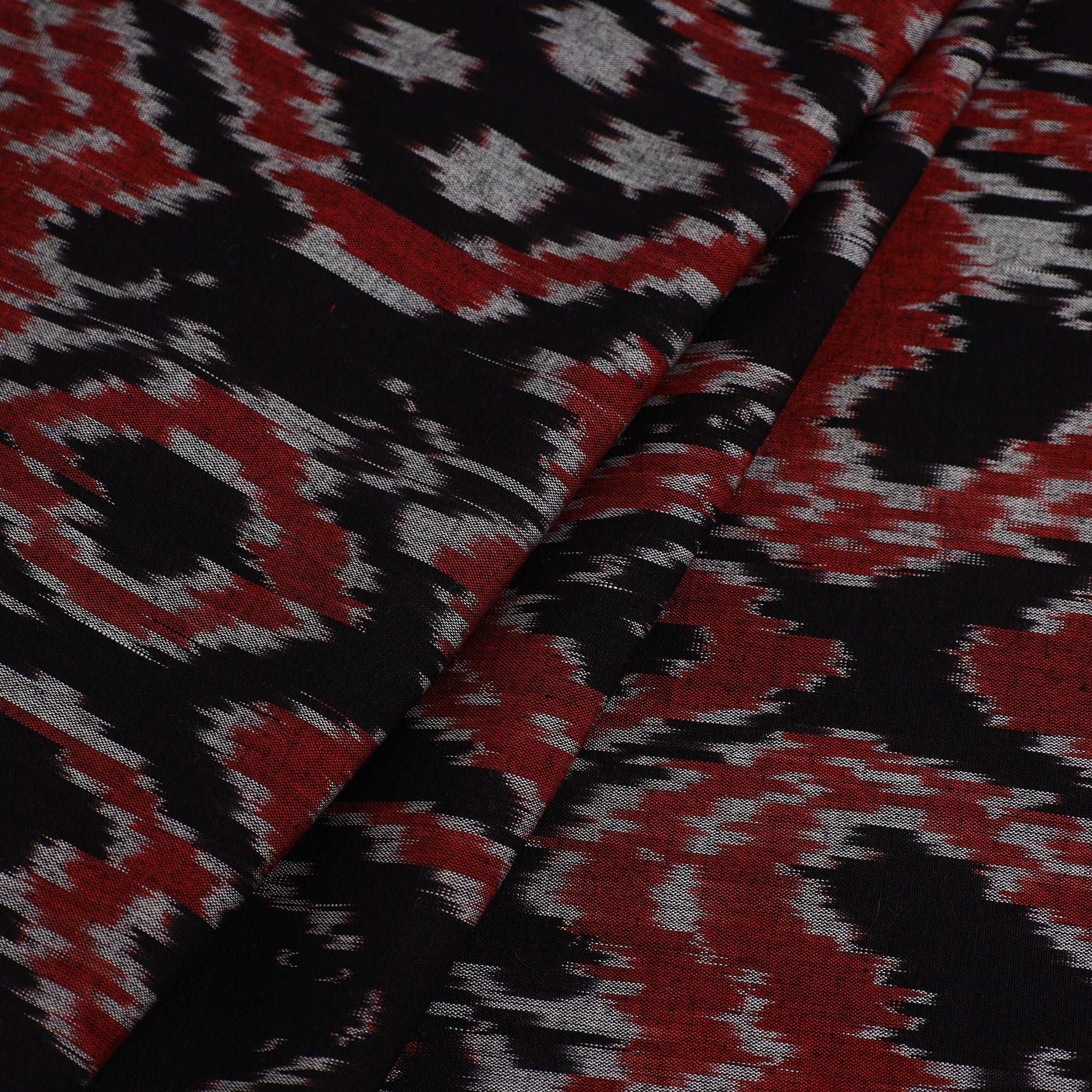 IKAT WEAVES BY EDEM CHANDANA Black - Handloom Cotton Central Asian Pochampally Ikat Fabric 10 - view 2
