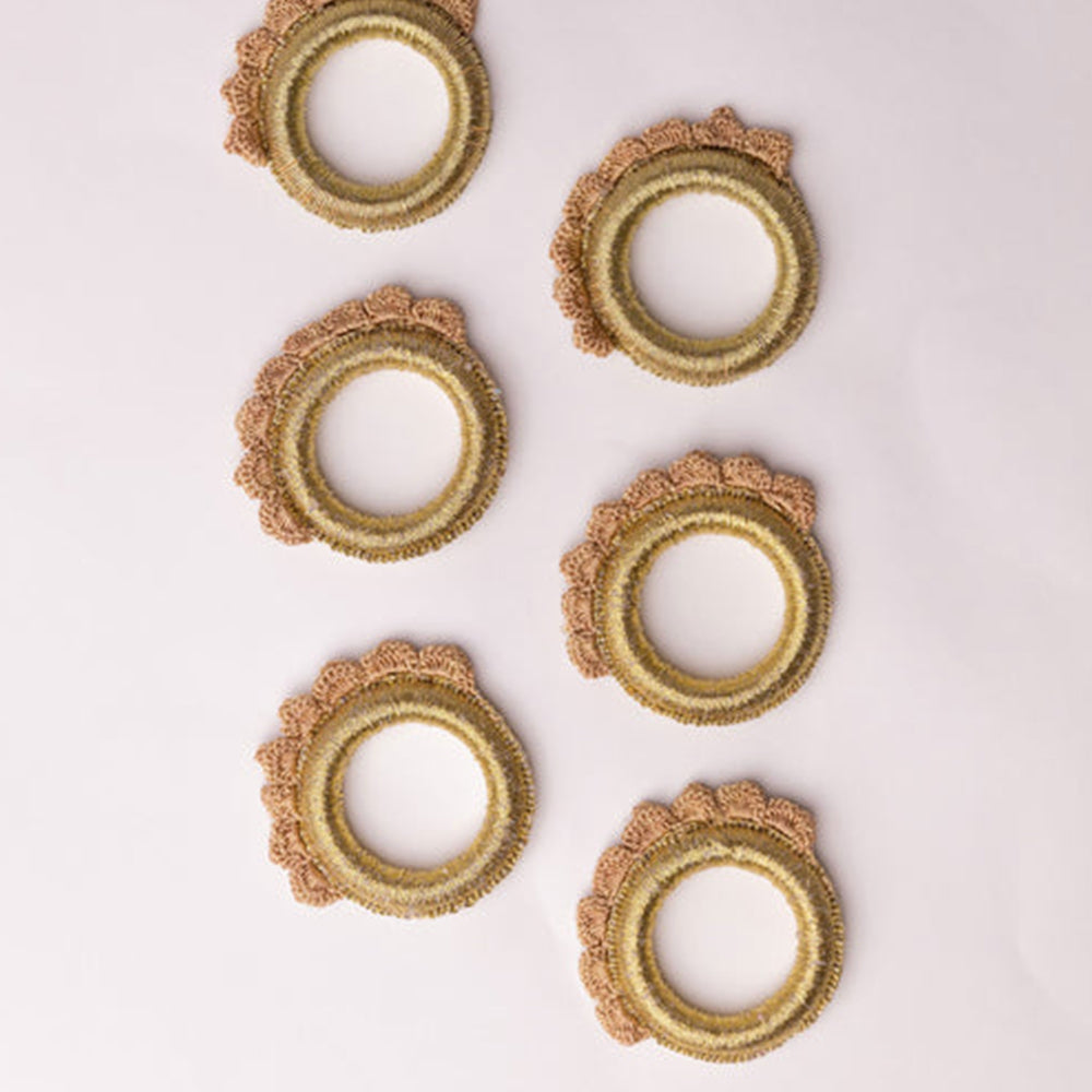 Beige - Samoolam Handmade Crochet Ziba Napkin Holders ( Set of 6) - view 2
