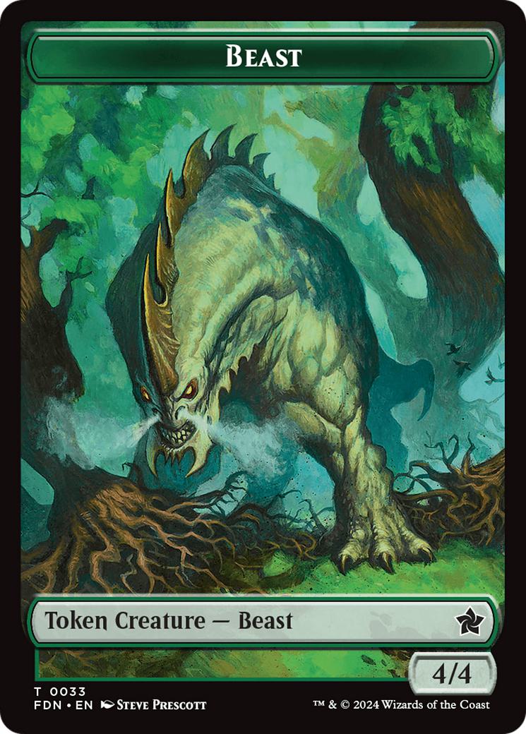 Beast token 33 – Magic Beast Token (33) // Dog Token (29) [Foundations: Tokens] [Non-Foil]