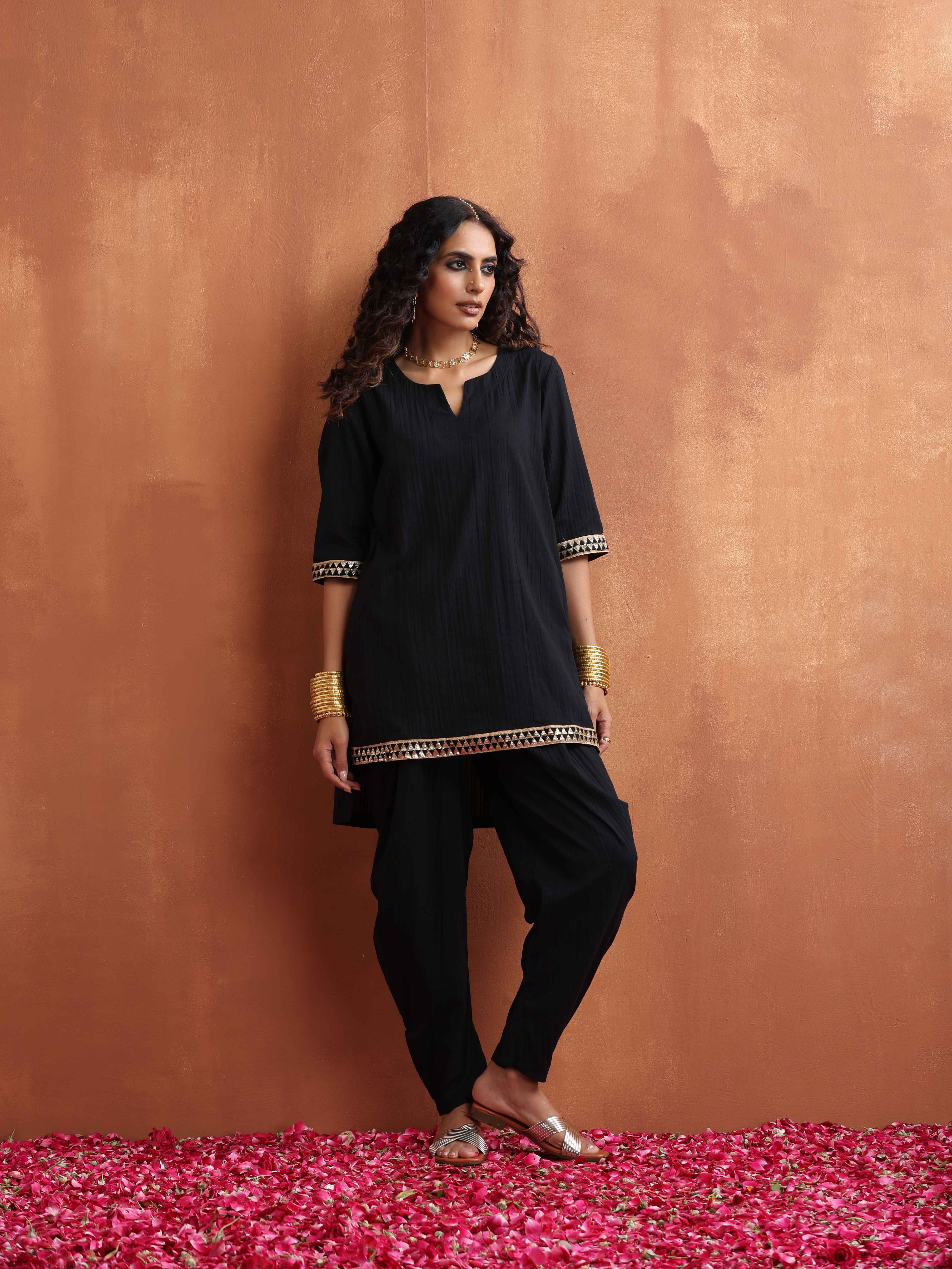 trueBrowns Black Cotton Co-ord Set - view 2