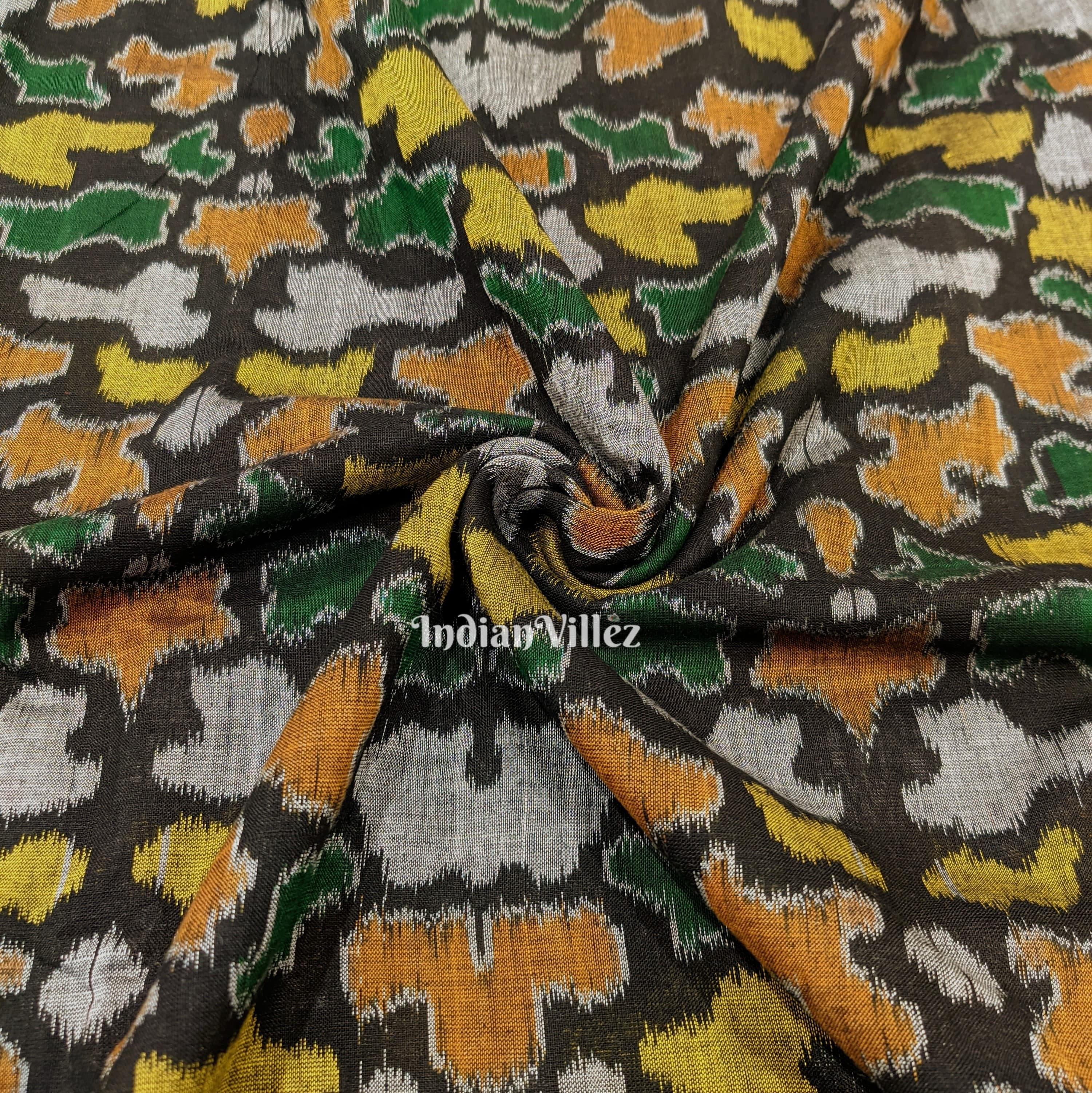 IndianVillèz Multicolor Odisha Ikat Sambalpuri Cotton Fabric