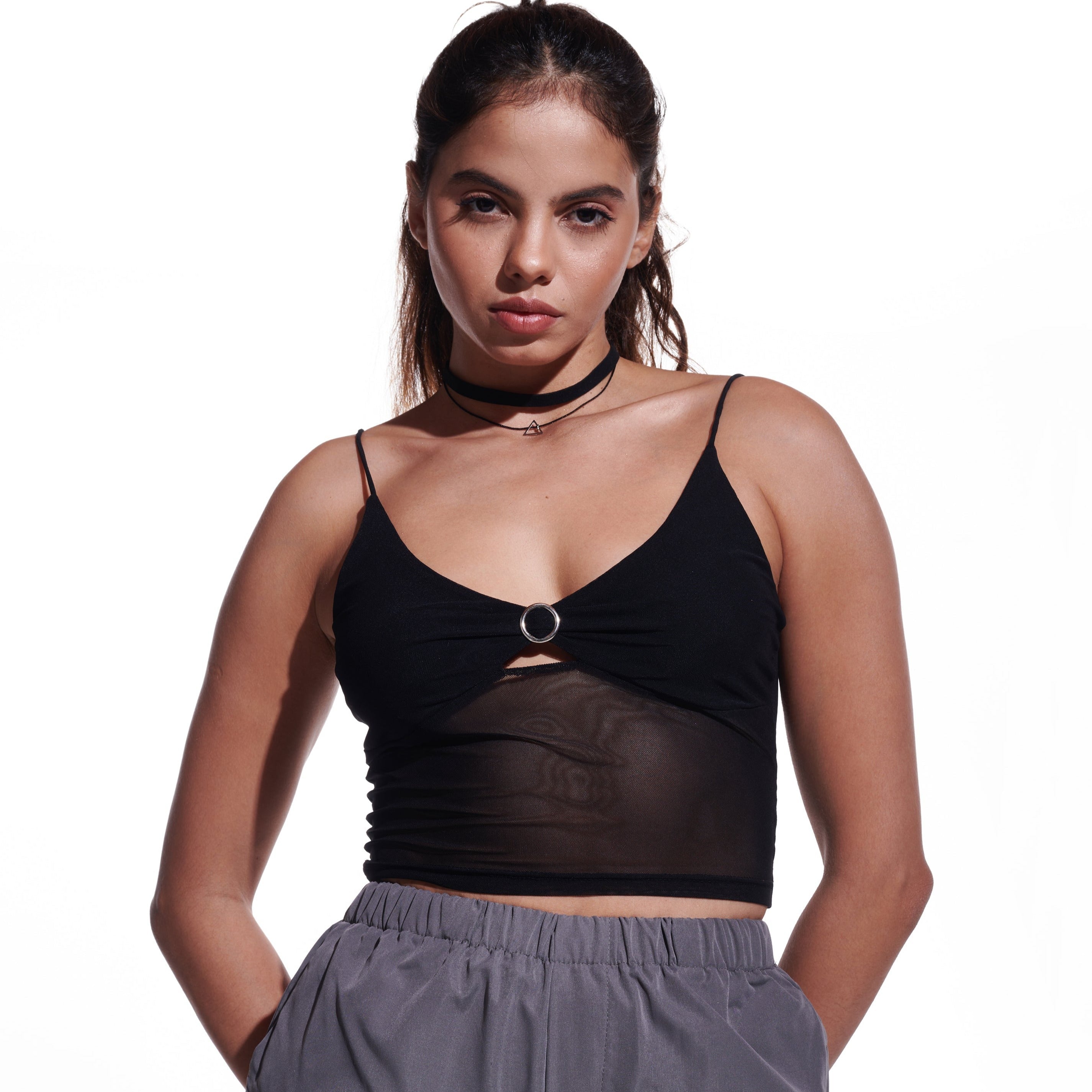 IZF Black Mesh Ring Tank Top - view 2