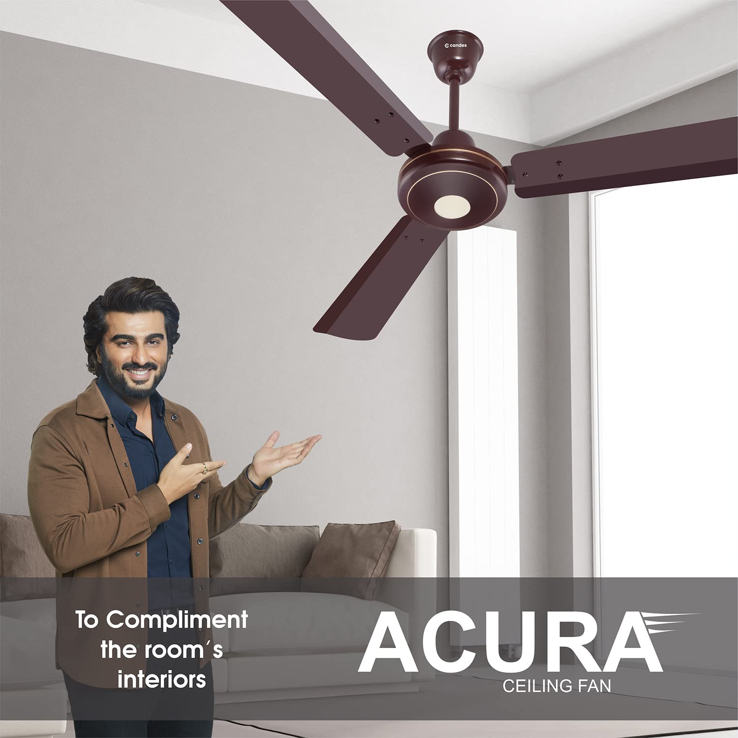 Candes Acura BLDC 5 star Energy Saving High Speed Ceiling Fan with Remote, 1200 mm (Acura-Ivory) - view 2