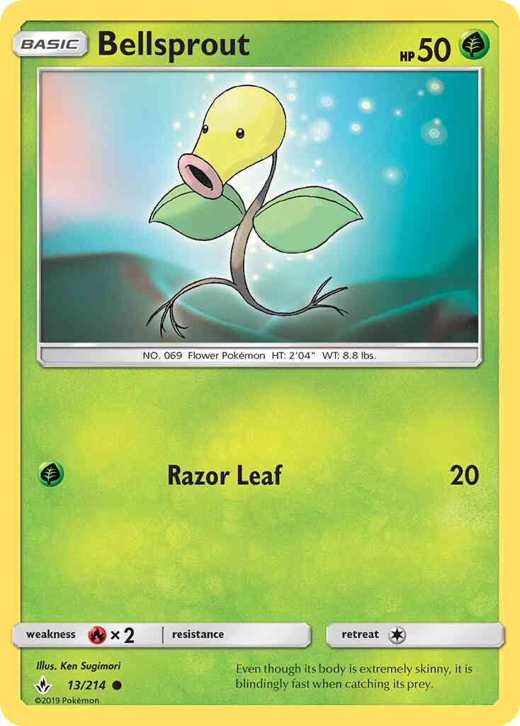 Common sm10-13 non-holo – Pokémon Bellsprout - 13/214 - Common [sm10-13] [Non-Holo]