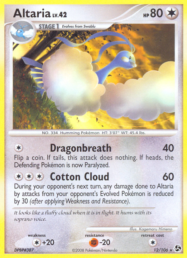 Rare dp4-12 non-holo – Pokémon Altaria - 12/106 - Rare [dp4-12] [Non-Holo] - Altaria - 12/106 - Rare