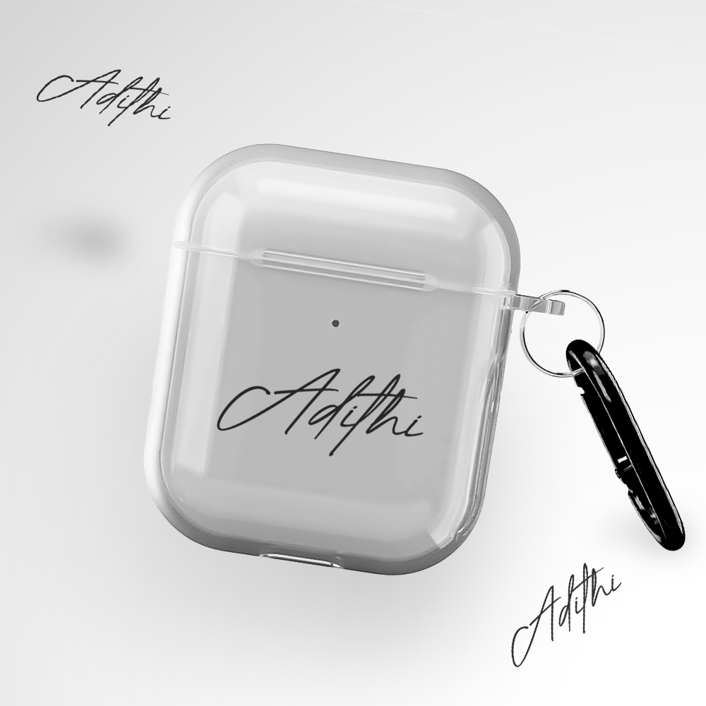 Cover It Up Custom Cursive Name Clear Airpods 1st Gen Case Covers - view 2