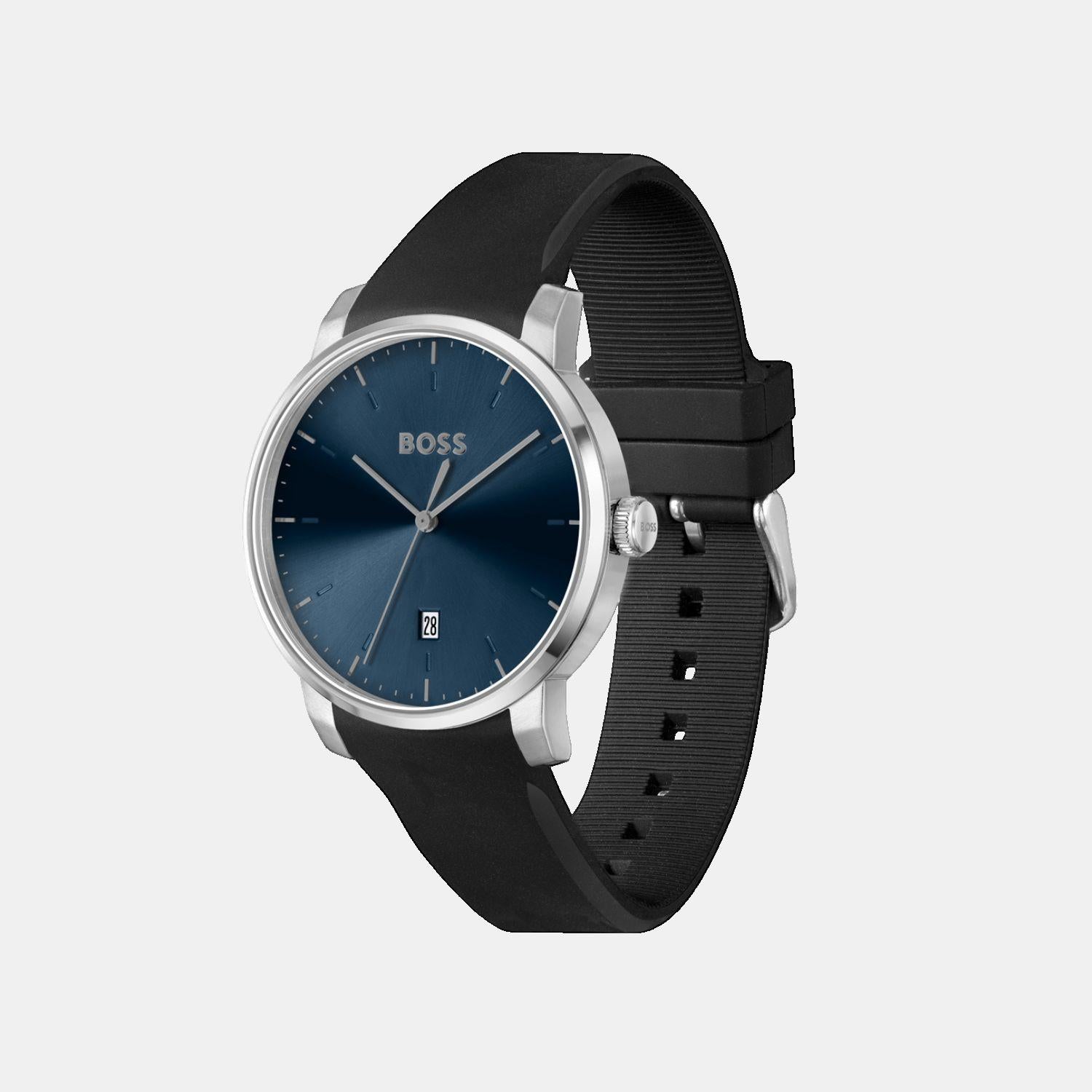 Boss Dean Men Quartz Blue Dial Analog Silicone Watch 1514131 - view 2