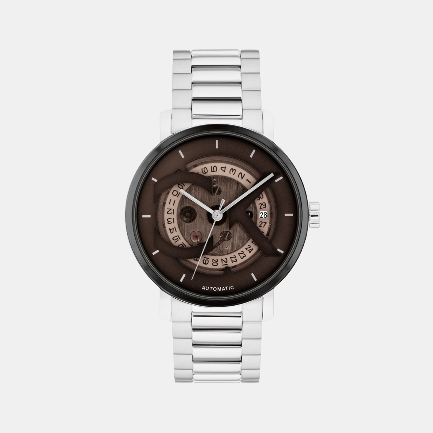 Calvin Klein Ck Iconic Unisex Automatic Brown Dial Analog Stainless Steel Watch 25300018