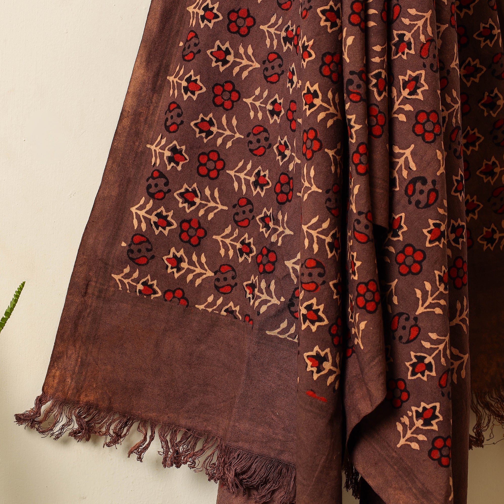 KACHCHH JI CHHAAP Brown - Block Print Cotton Ajrakh Handloom Towel - view 3