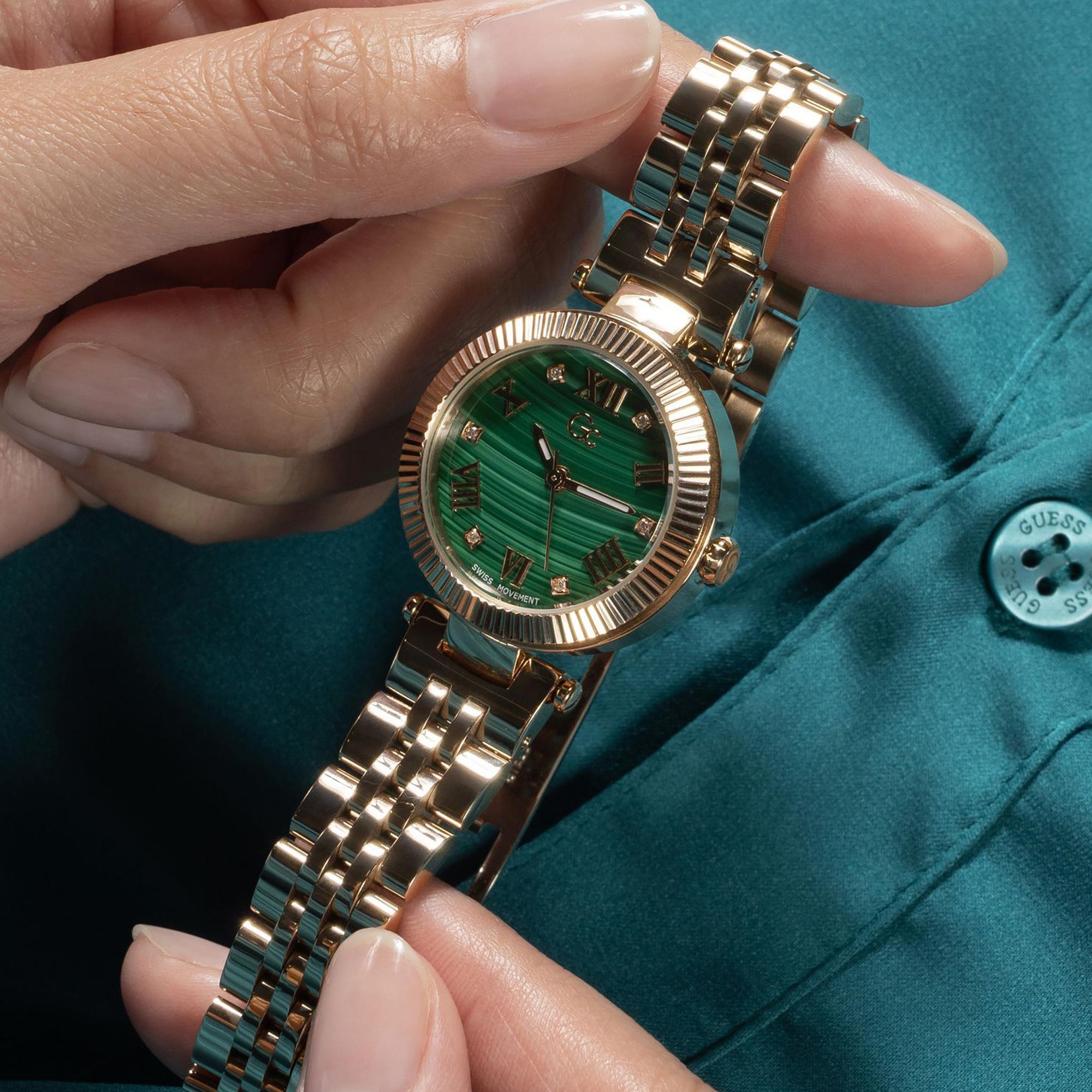 GC Flair Small Women Quartz Green Dial Analog Stainless Steel Watch Z02006L9MF - view 6