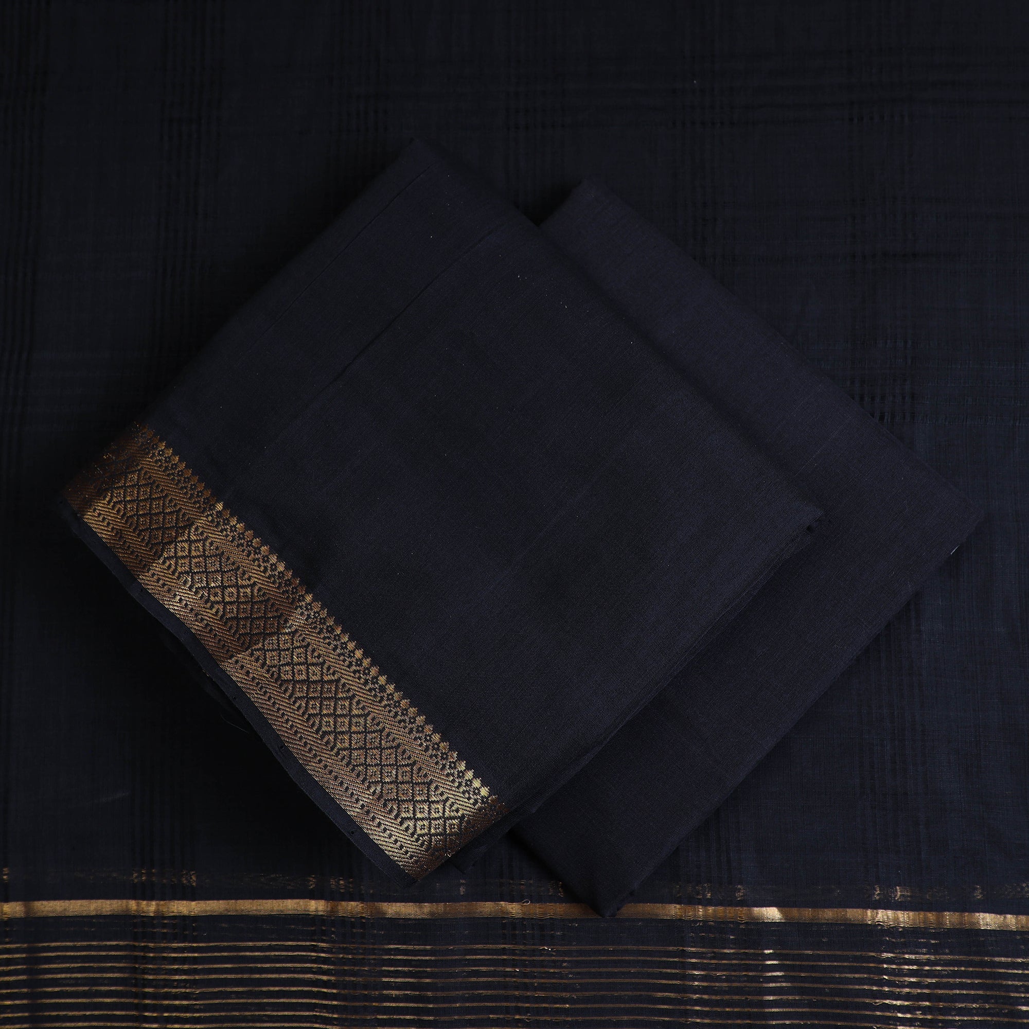 SOUTH KARGHA Black - 3pc Handloom Cotton Mangalagiri Dress Material 29 - view 2