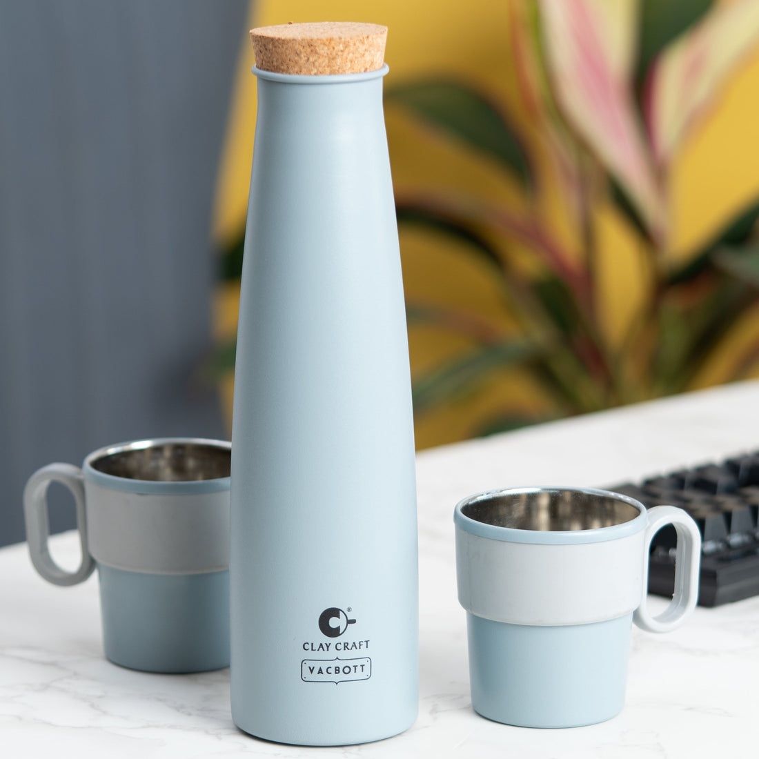 Clay Craft Vacbott Crest Combo Set Single Walled Non Insulated Water Bottle with Single Walled Victor Mug (2 Pcs) | Set of 3 Pcs - view 7