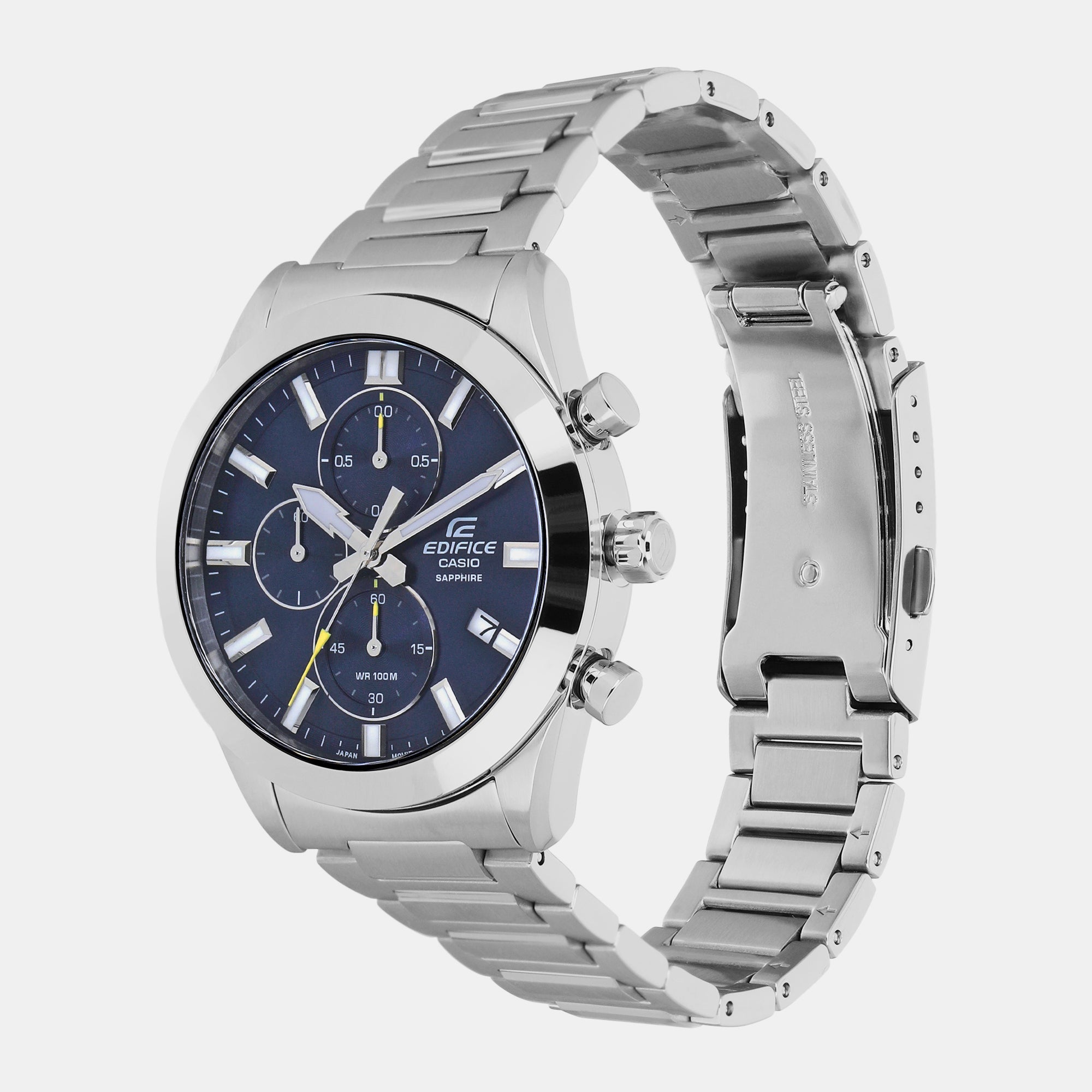 Casio Edifice Men Quartz Blue Dial Chronograph Stainless Steel Watch ED581 - view 2