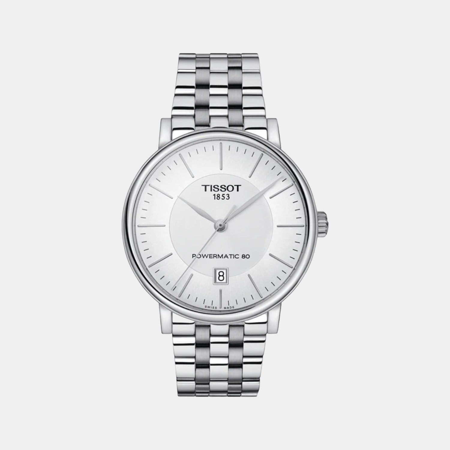 Tissot Carson Men Automatic Silver Dial Analog Stainless Steel Watch T1224071103100