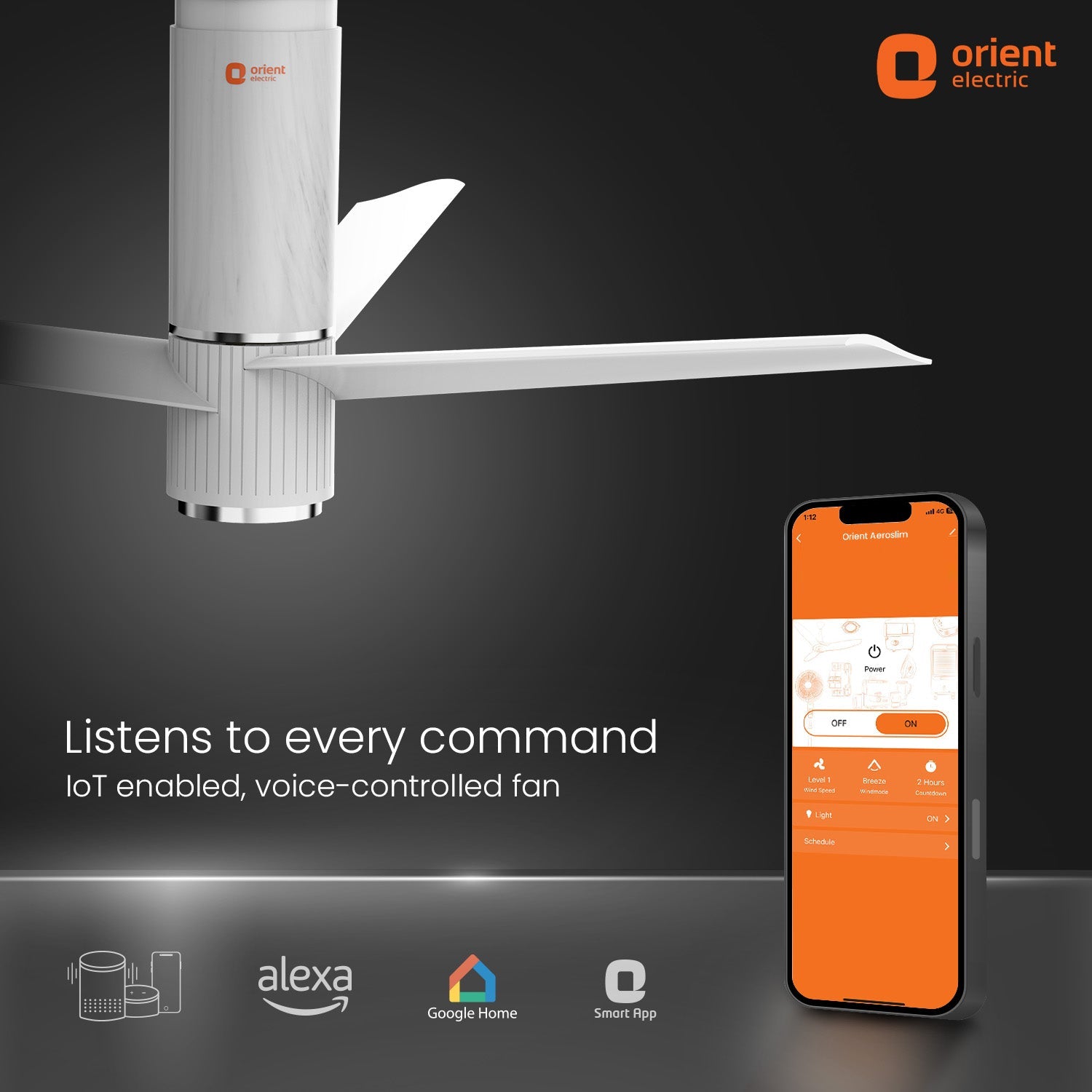 orientelectric Aeroslim with IoT, Remote & 3CCT Underlight BLDC PRO Smart Ceiling Fan - view 18