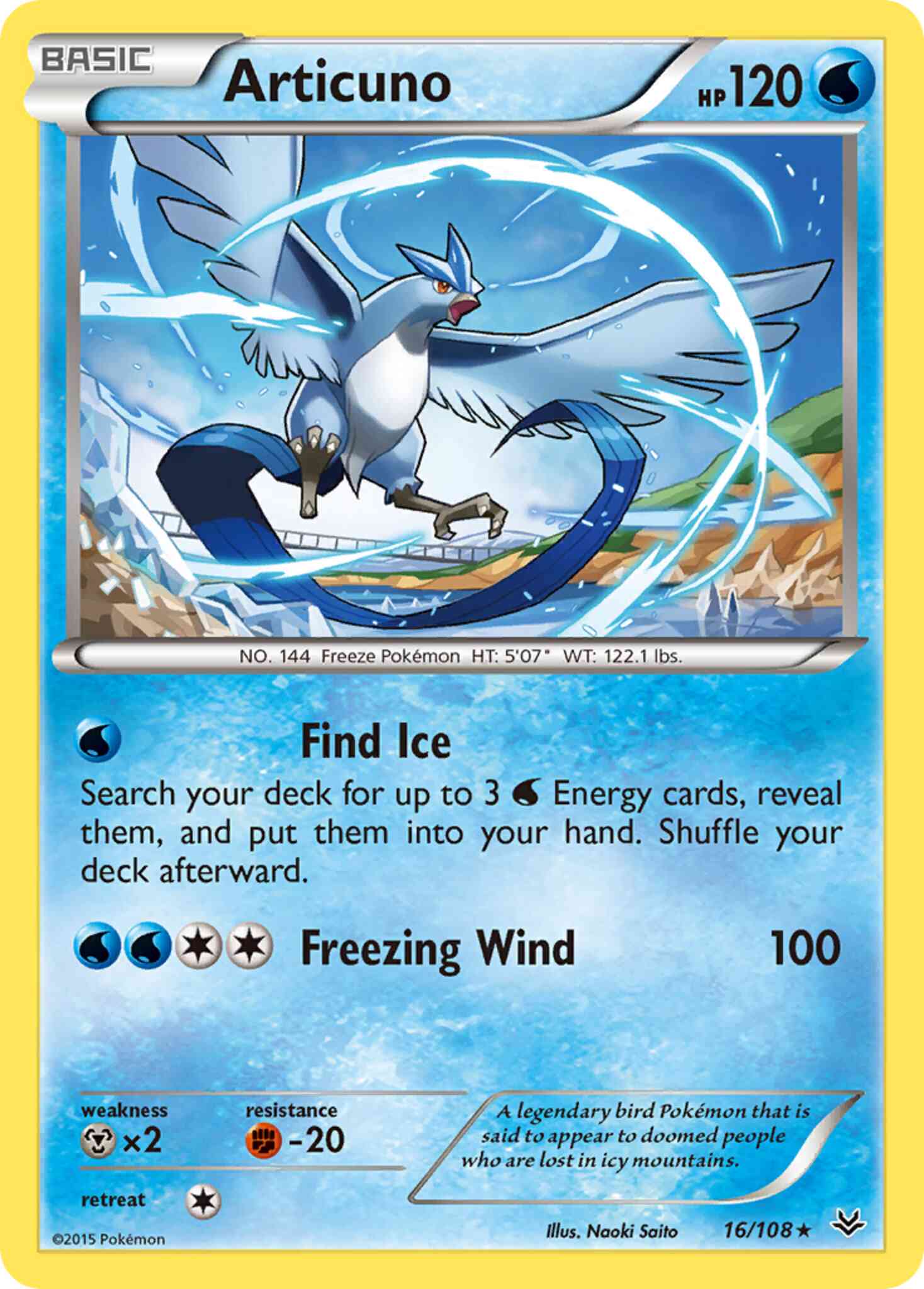 Rare xy6-16 reverse – Pokémon Articuno - 16/108 - Rare [xy6-16] [Reverse Holo]