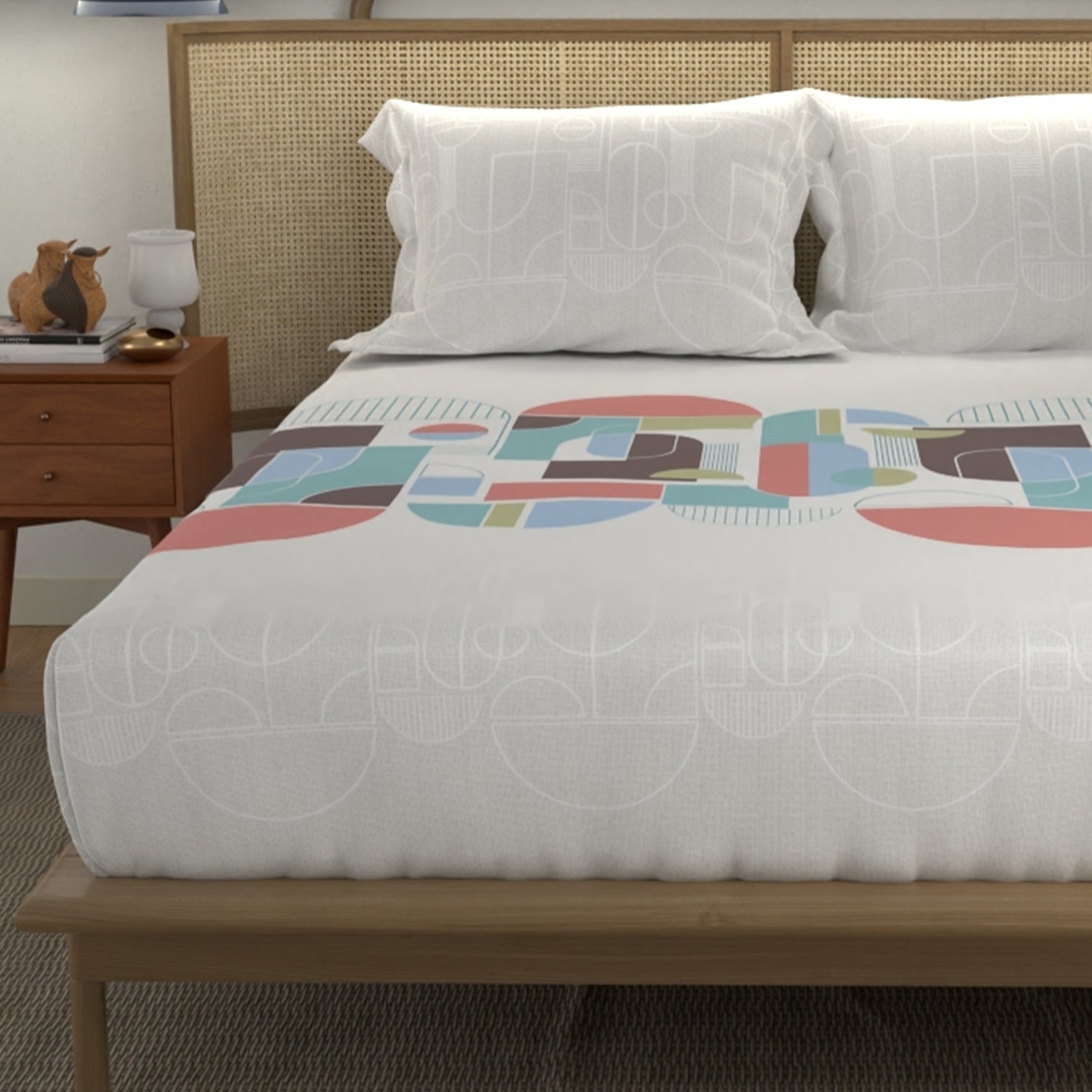 Divine 100 cotton – Urban Space -Home Furnishing Store Divine 100% Cotton Bedsheet for Double Bed with 2 Pillow Covers - Binary Sky Blue