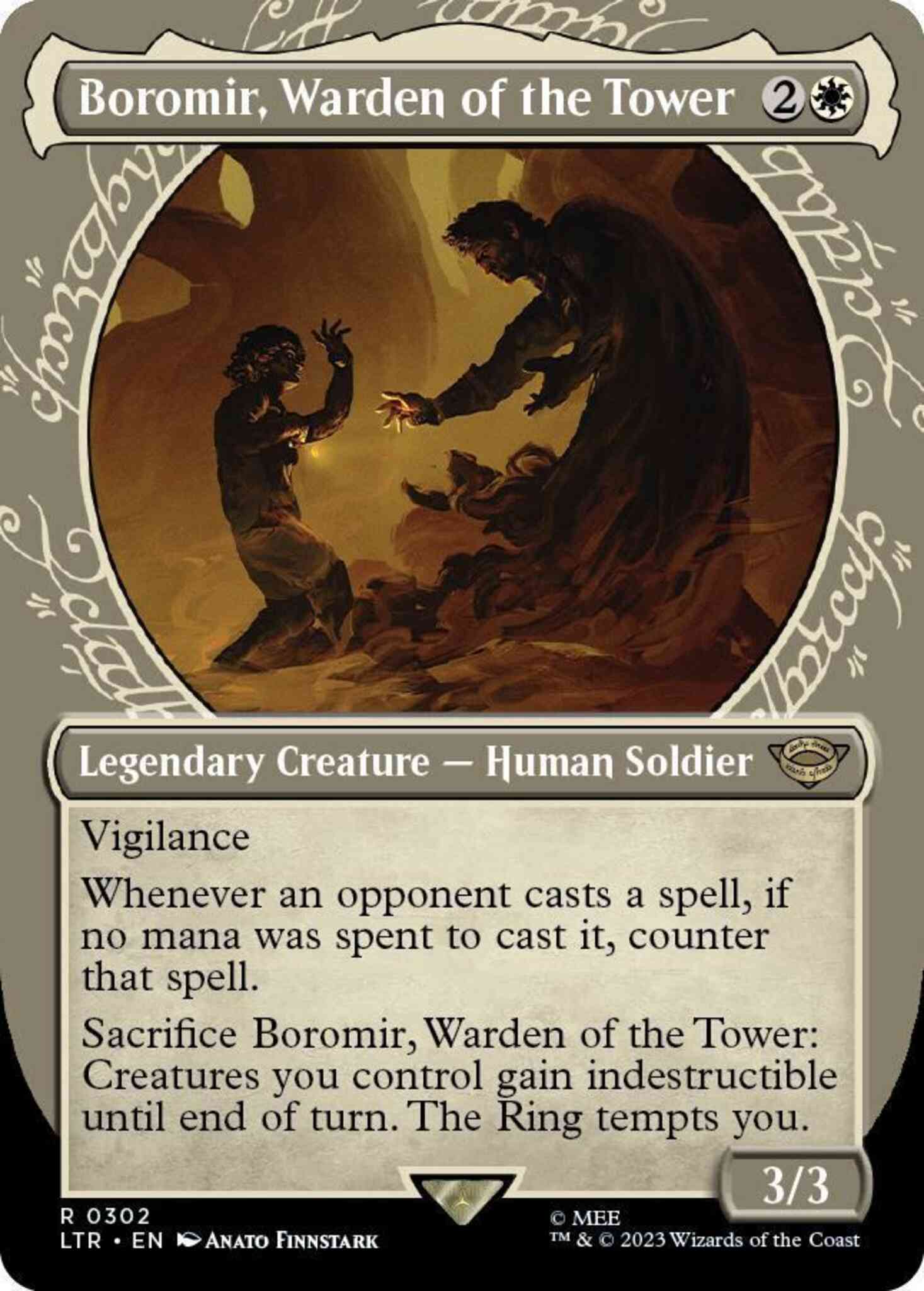 Tower 302 ring – Magic Boromir, Warden of the Tower [302] [Ring Showcase] [The Lord of the Rings: Tales of Middle-earth] [Non-Foil]