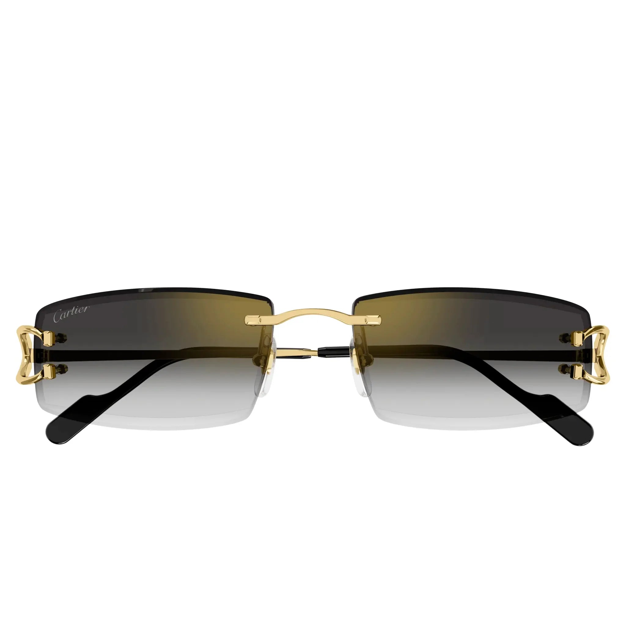 Cartier Eyewear CT0465S-001 Gold Grey Rimless Sunglasses