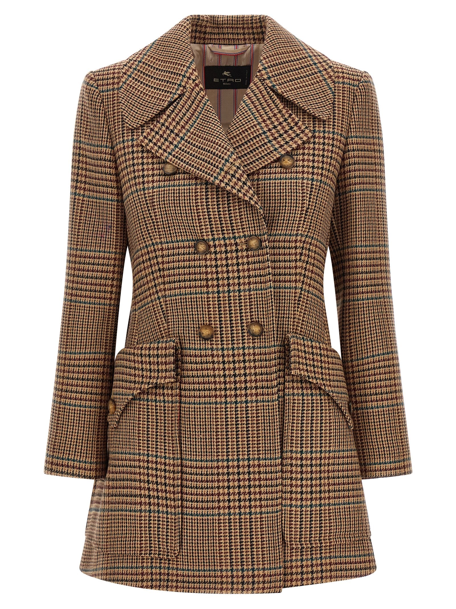 Etro Prince Of Wales Coat – 100% wool