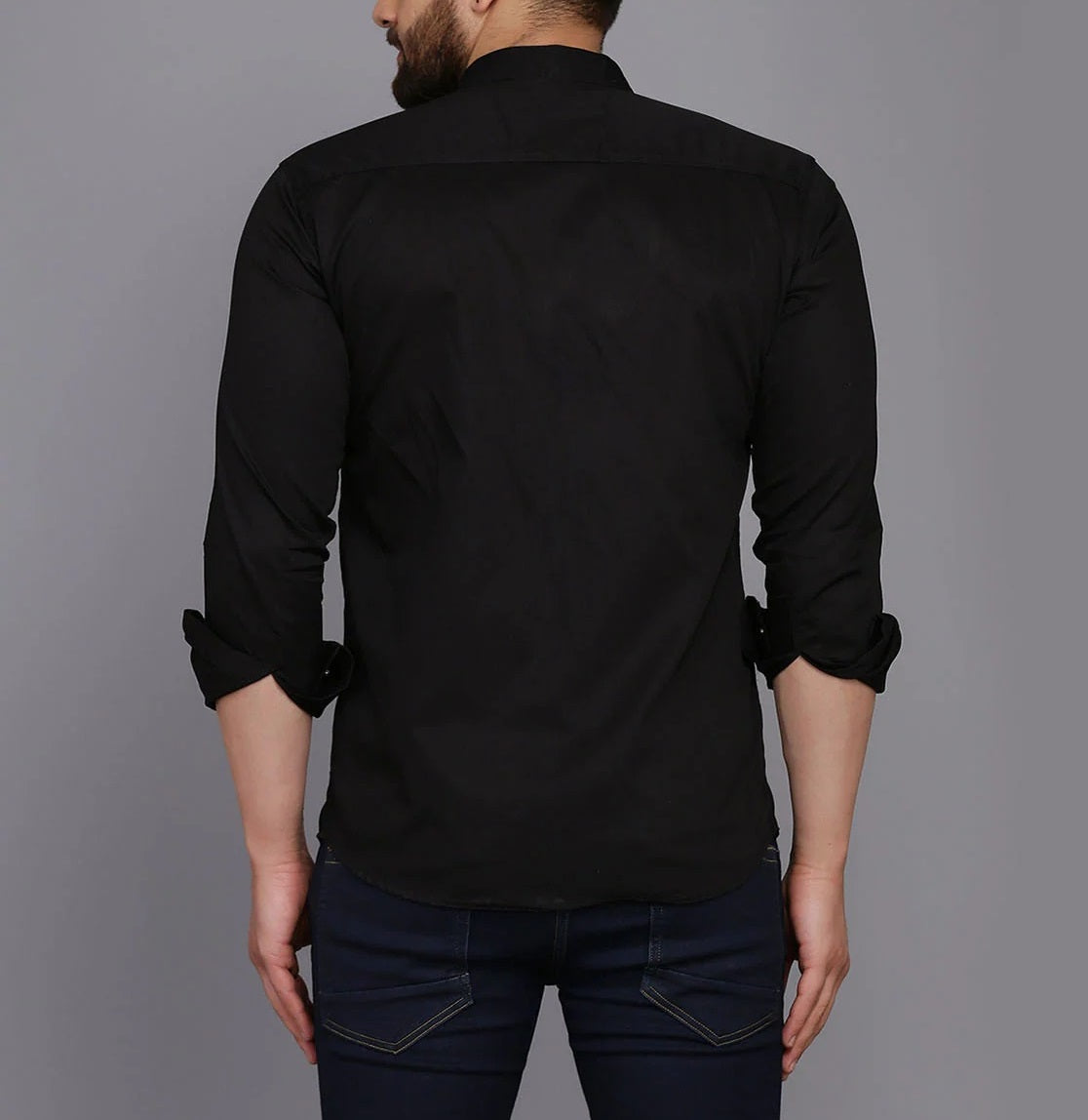BlackTree New Cotton Blend Solid Shirts (Black) - view 3