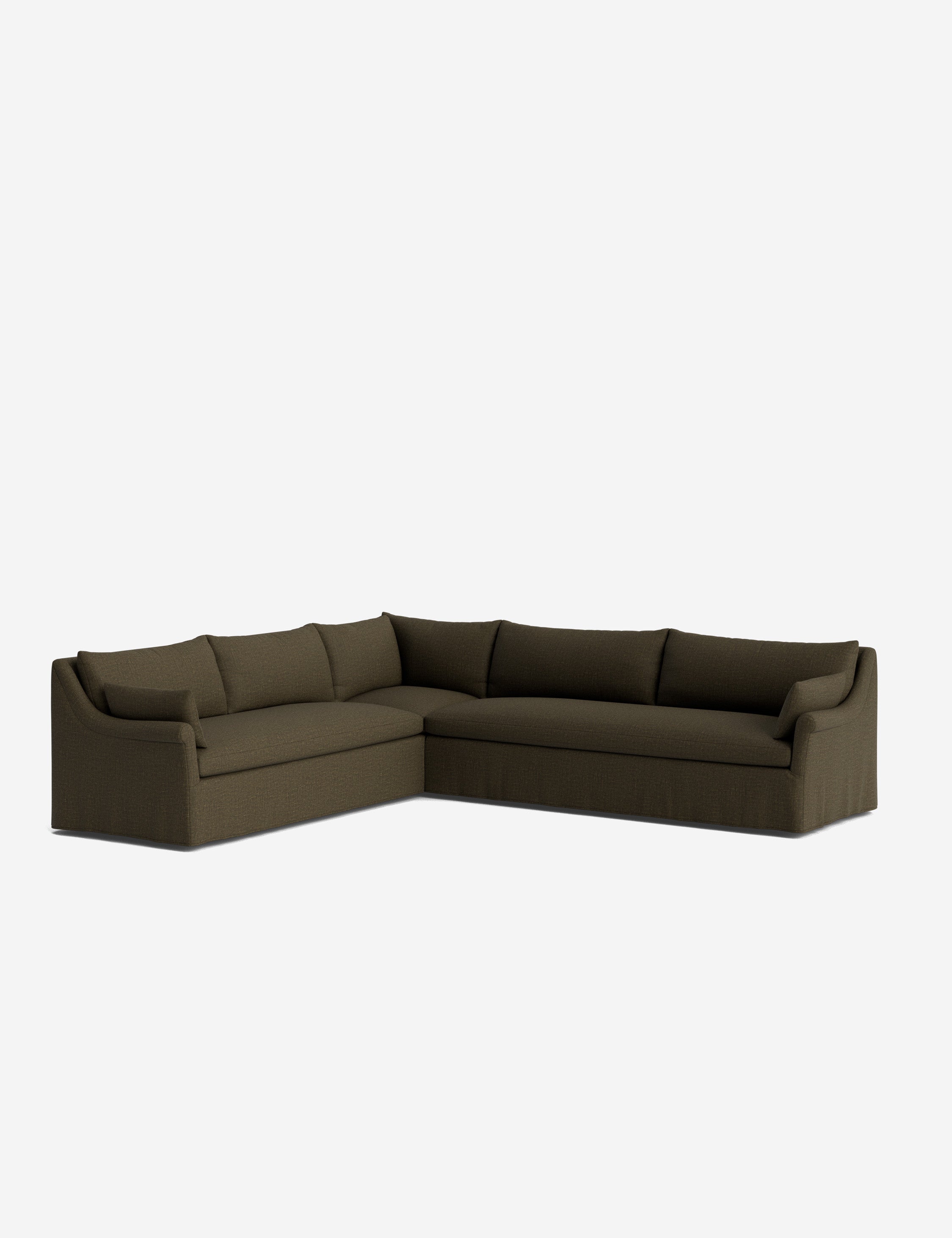 Lulu and Georgia Portola Rolled Arm Slipcover Corner Sectional Sofa - view 86