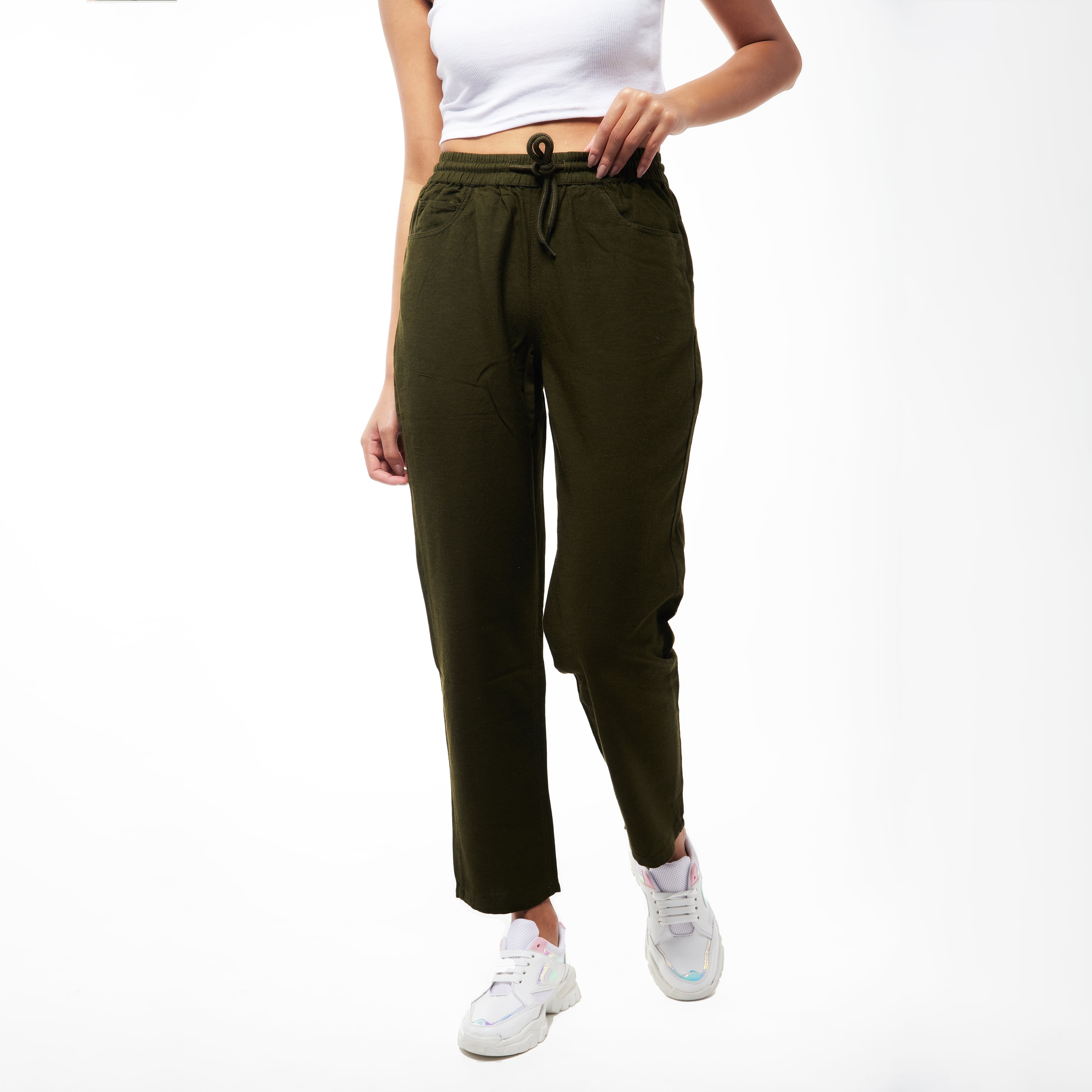 Normcore IZF Olive Linen Blend Women Pants - view 4