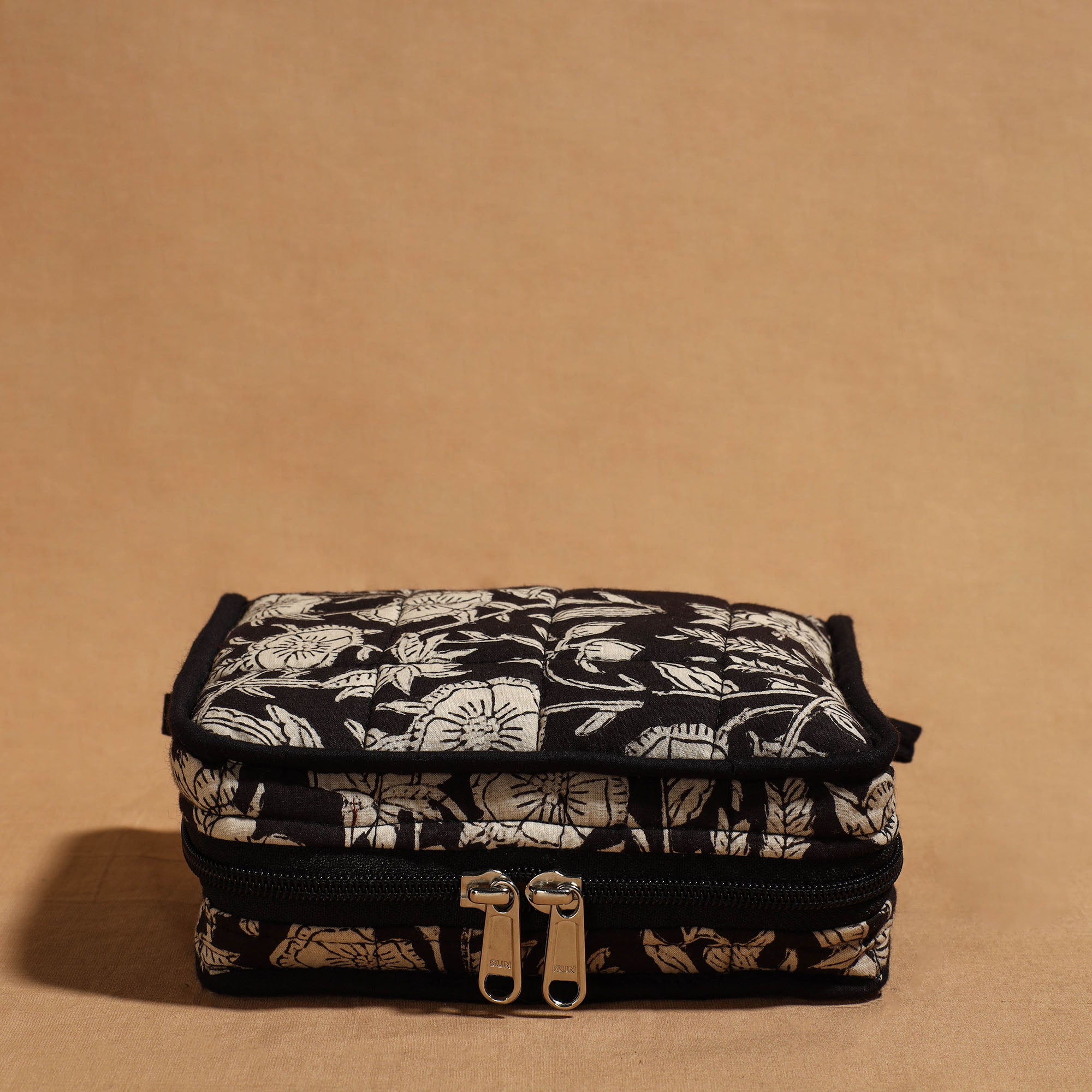 NOORI BAZAR Black - Handmade 4 Pockets Cotton Jewelry Bag 02