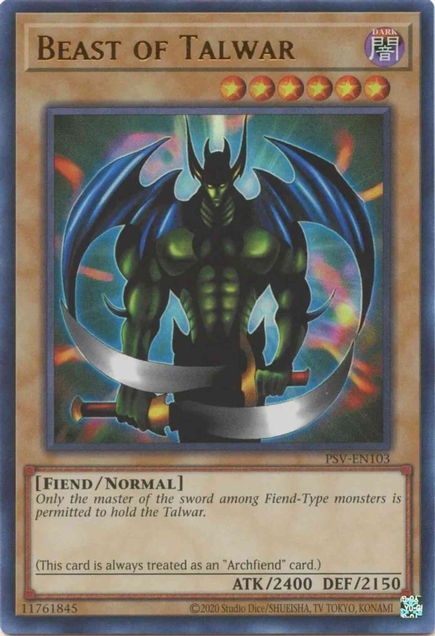 Yu-Gi-Oh! Beast of Talwar - 25th Anniversary - PSV-EN103 - Ultra Rare - Unlimited