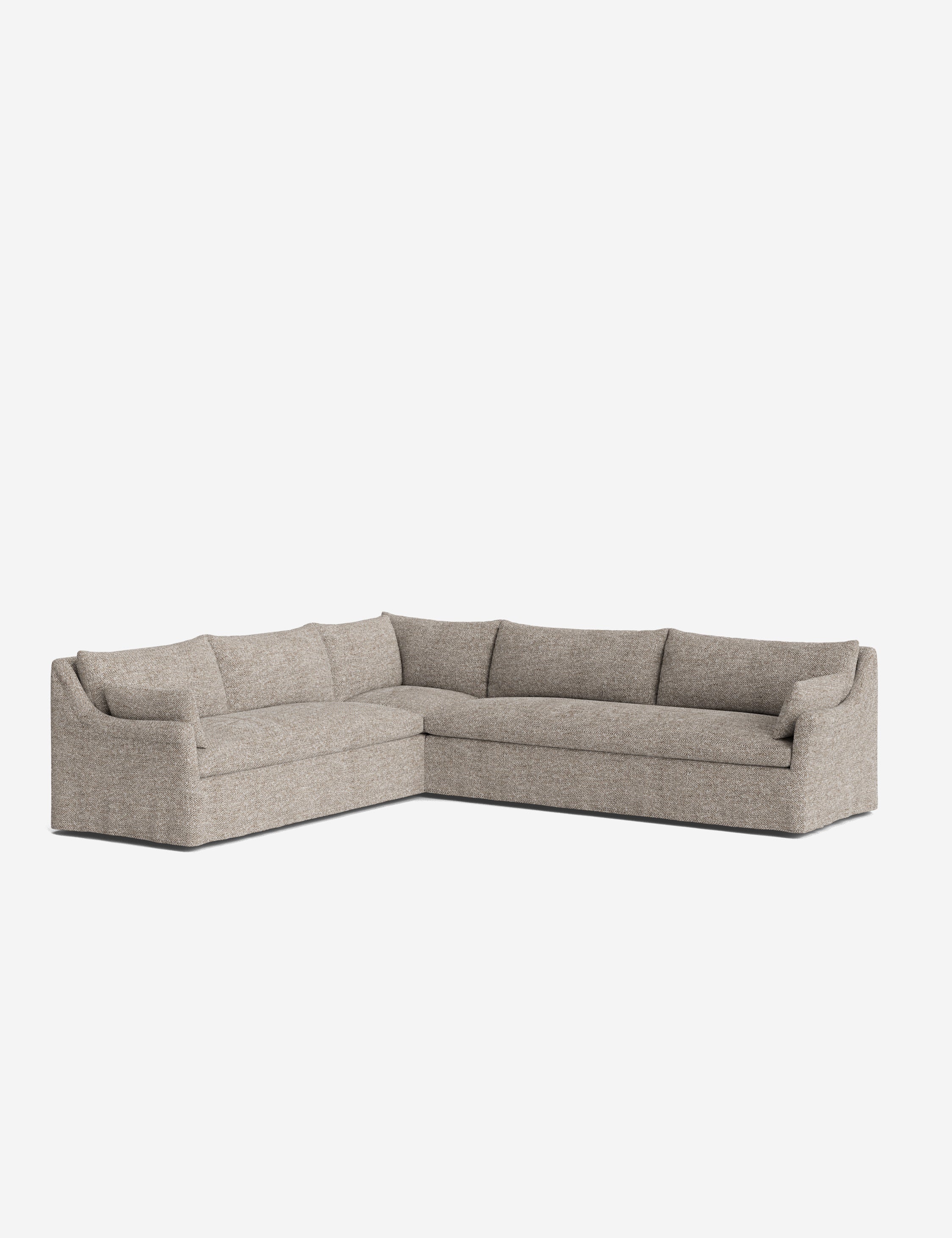 Lulu and Georgia Portola Rolled Arm Slipcover Corner Sectional Sofa - view 124
