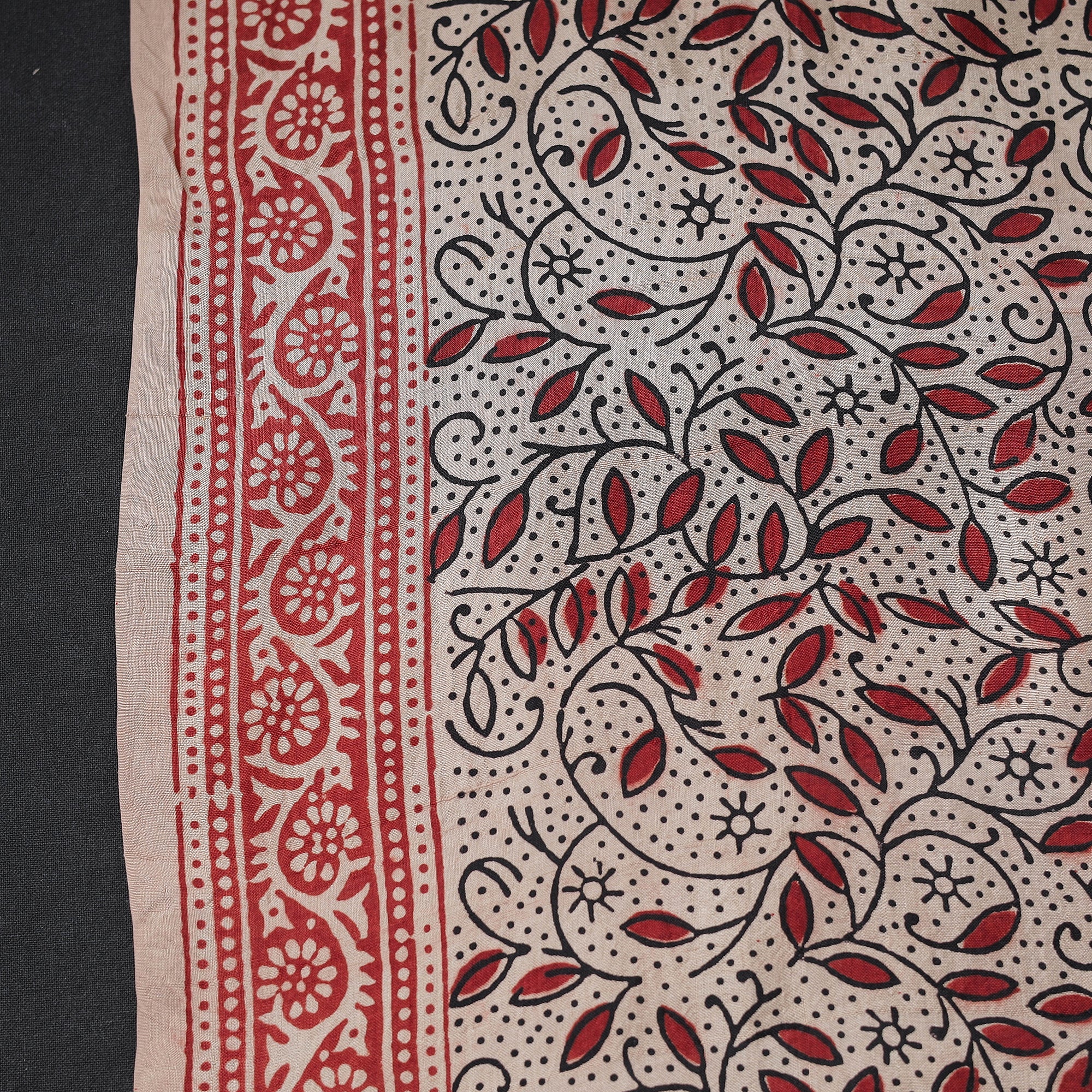 BAGH PRINTS BY UMAR FARUK KHATRI Beige - Mulberry Silk Bagh Print Fabric 11 - view 4