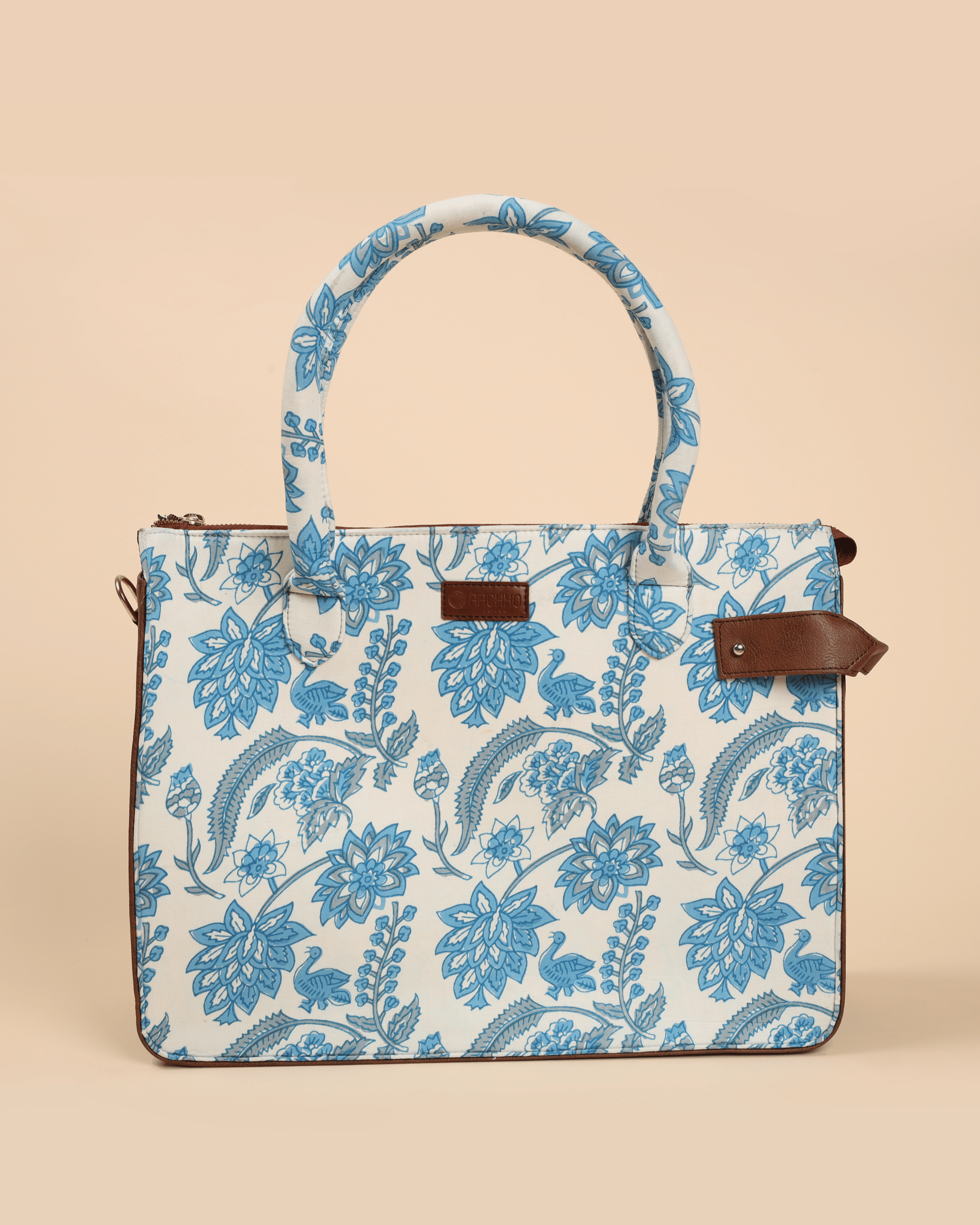 Aachho Frosty Blue Handblock Shoulder Bag