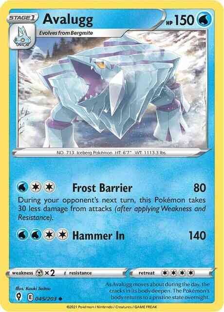 Uncommon swsh7-045 reverse – Pokémon Avalugg - 045/203 - Uncommon [swsh7-045] [Reverse Holo]
