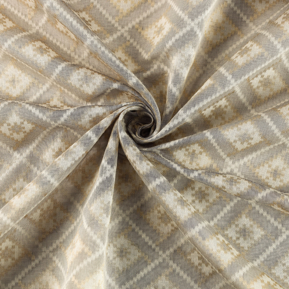 BANARASI BY MAQBUL HASAN Beige - Pure Banarasi Handwoven Zari Alfi Work Silk Cotton Fabric